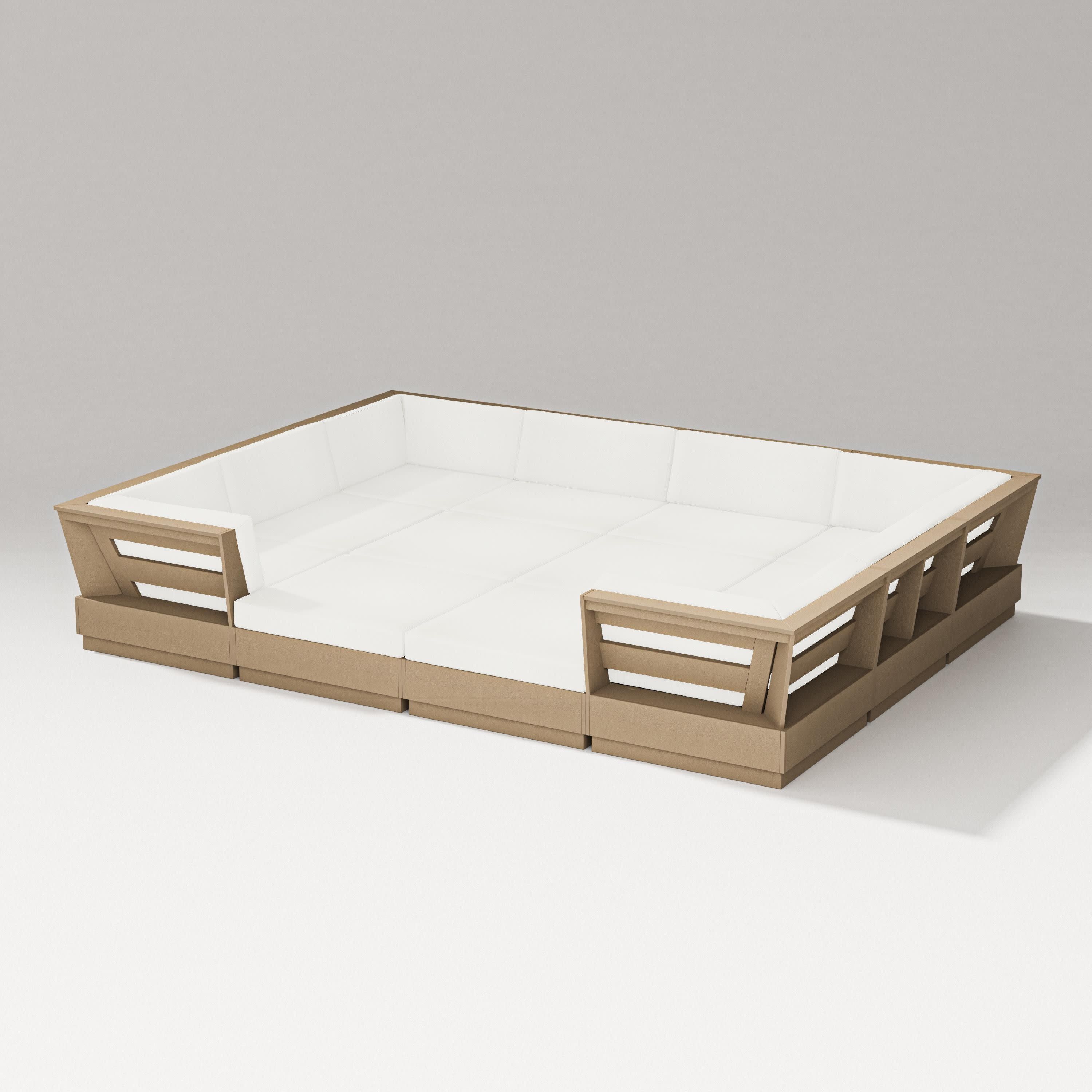 Elevate 12-Piece Pit Sectional in Vintage Sahara / Natural Linen