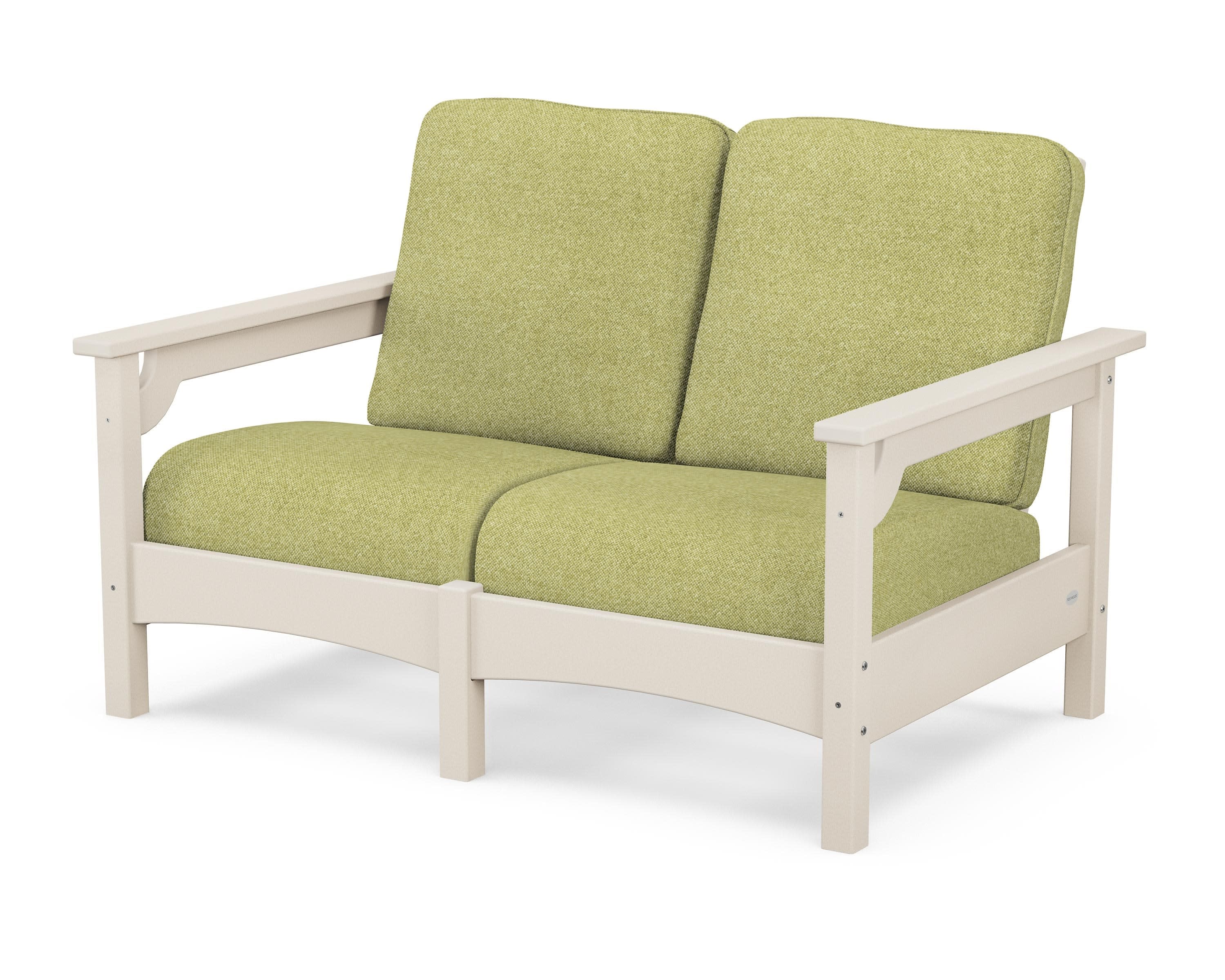 Club Loveseat in Sand / Chartreuse Boucle
