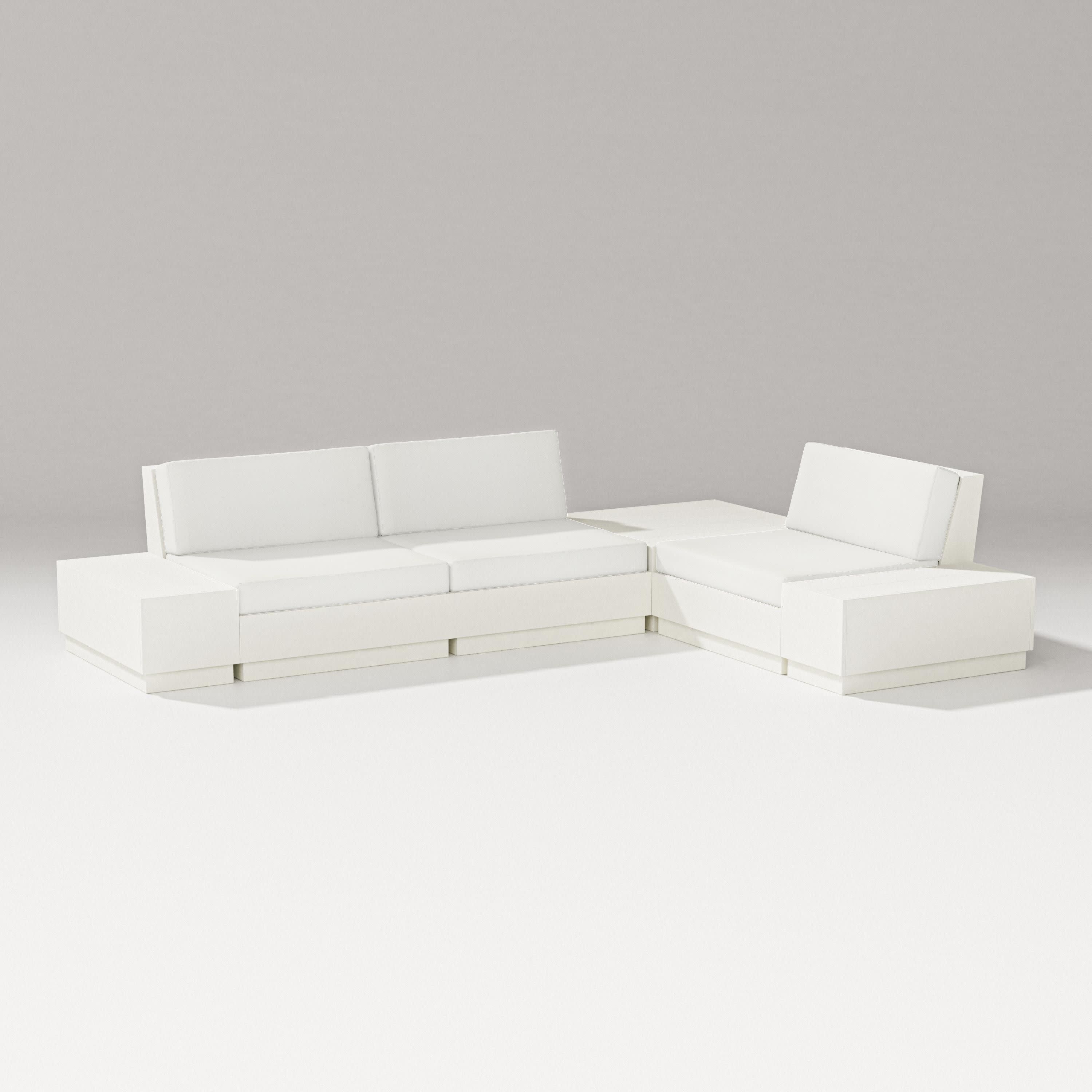Elevate 6-Piece Corner Sectional in Vintage White / Natural Linen