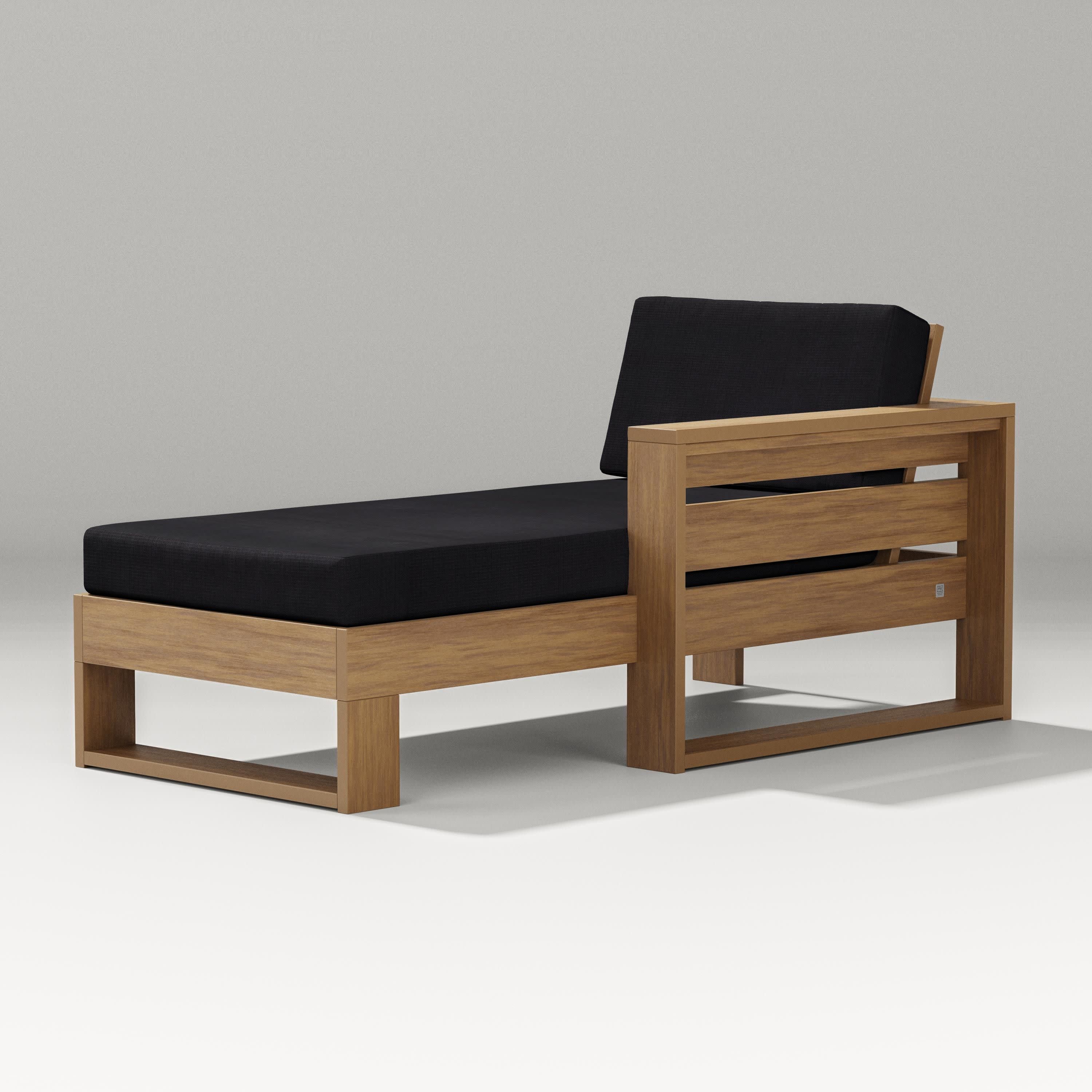 Latitude Modular Right Arm Chaise in Natural / Midnight Linen