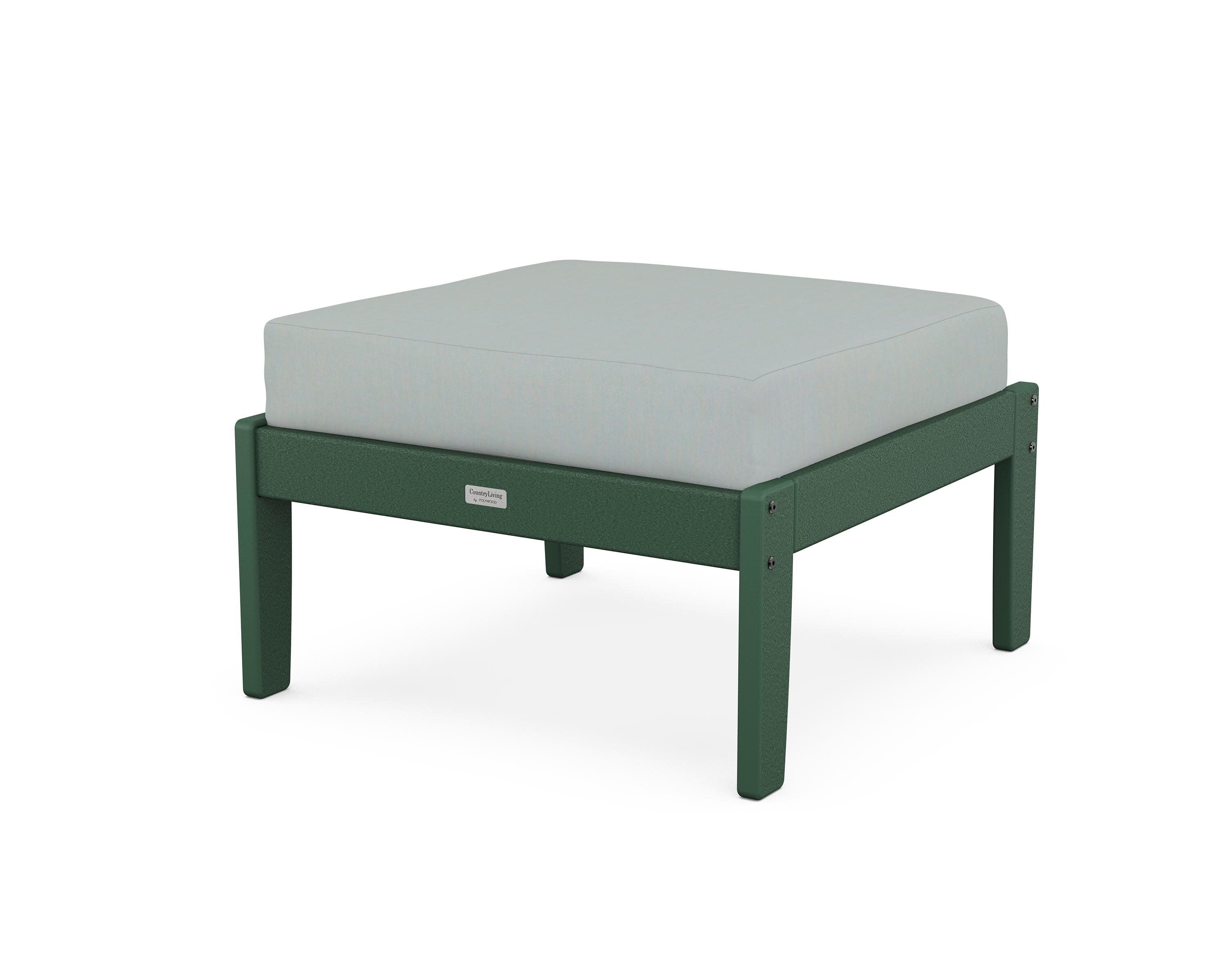 Cottage Deep Seating Ottoman in Green / Spa