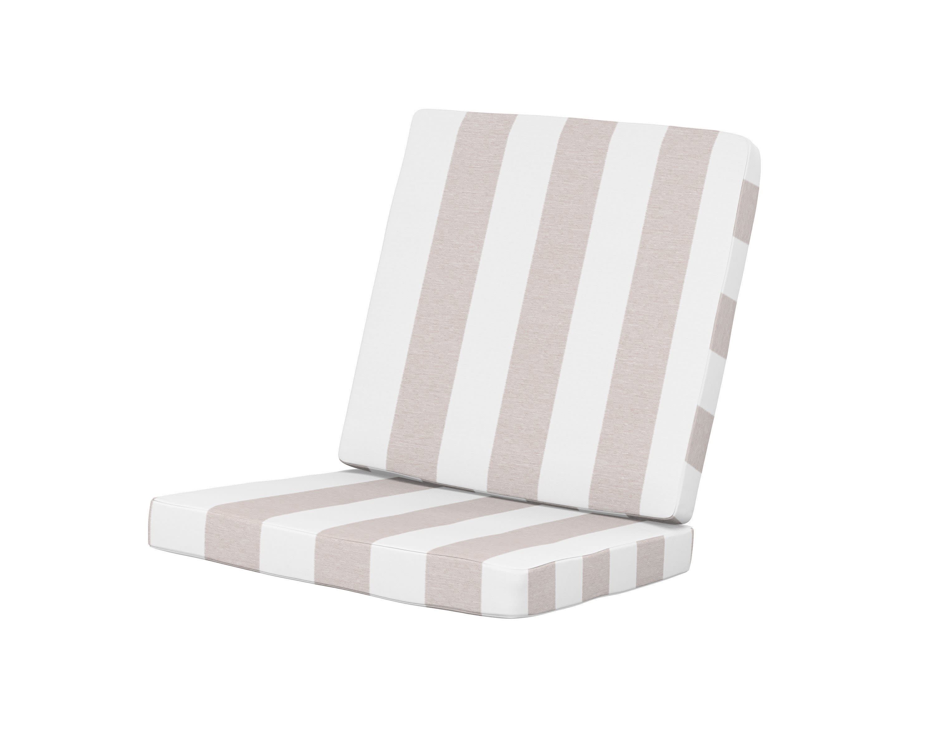 Modern Chair Cushion in Cabana Stripe Dune Burlap