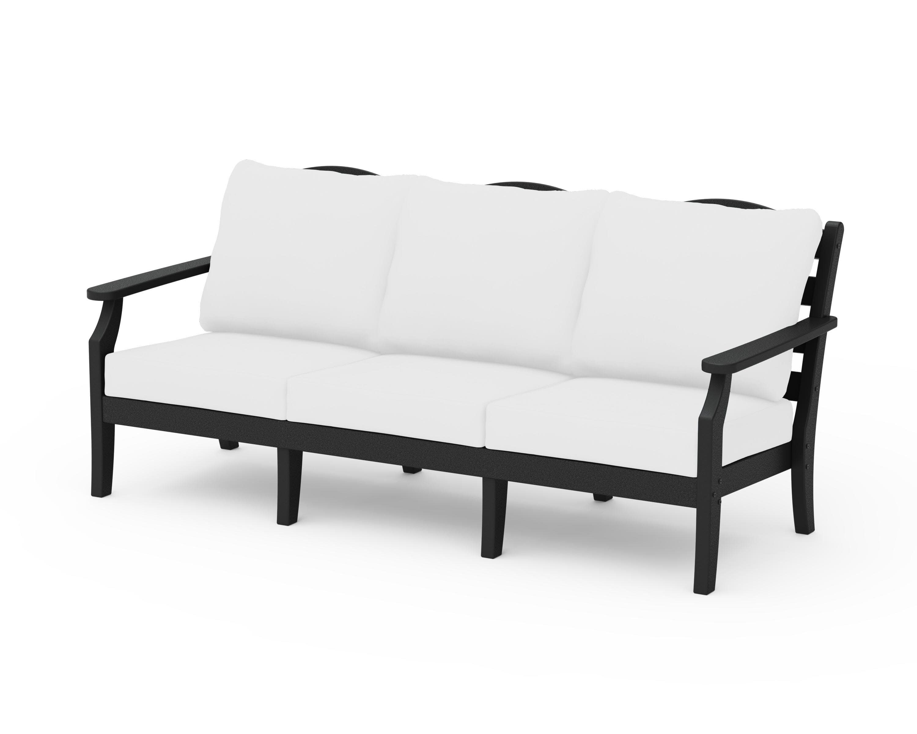 Savannah Deep Seating Sofa in Black / Natural
