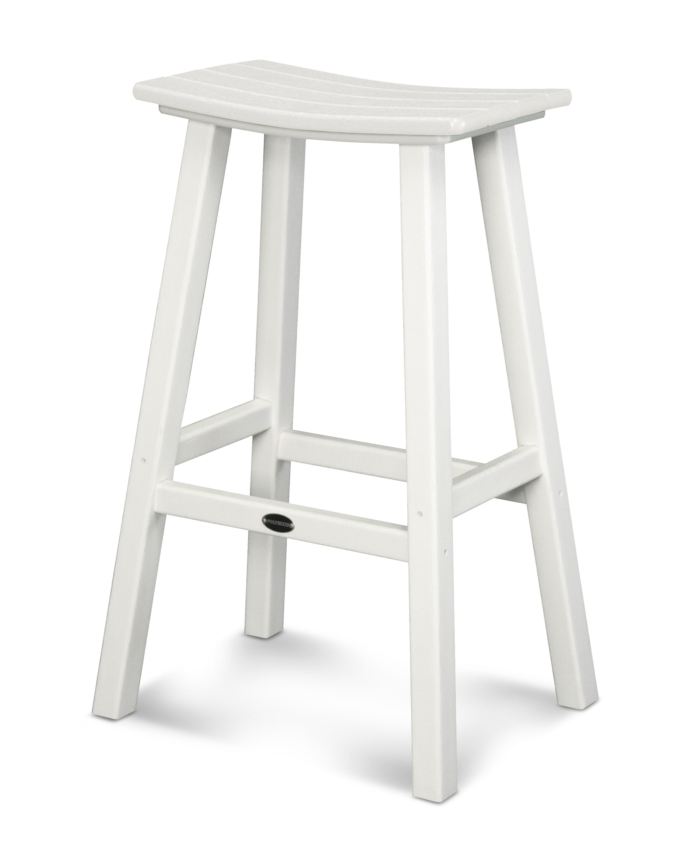 Traditional 30" Saddle Bar Stool in White