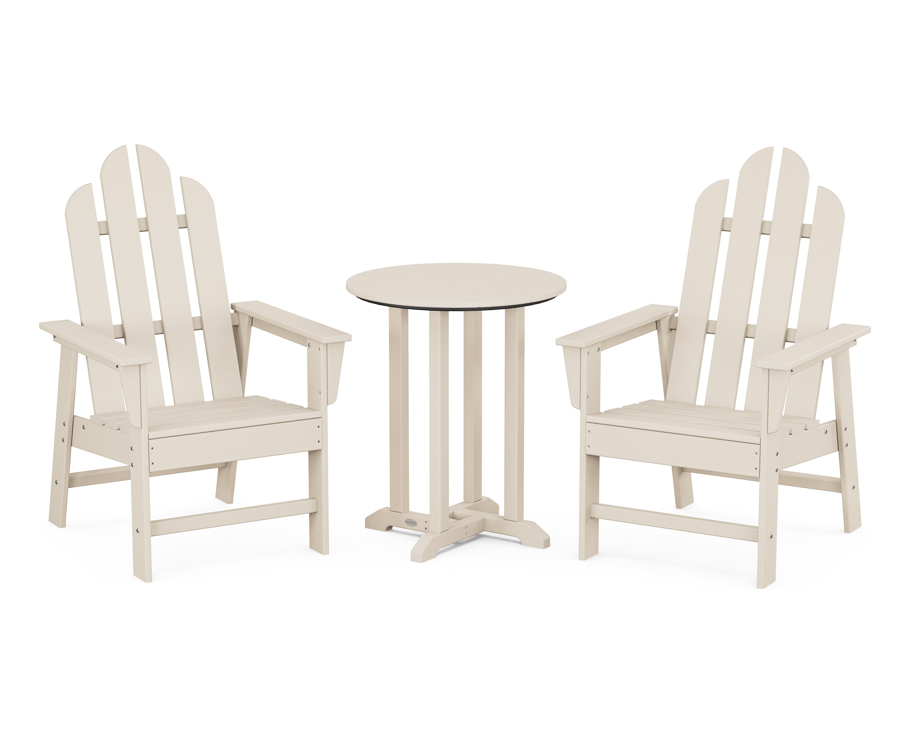 Long Island 3-Piece Round Bistro Dining Set in Sand