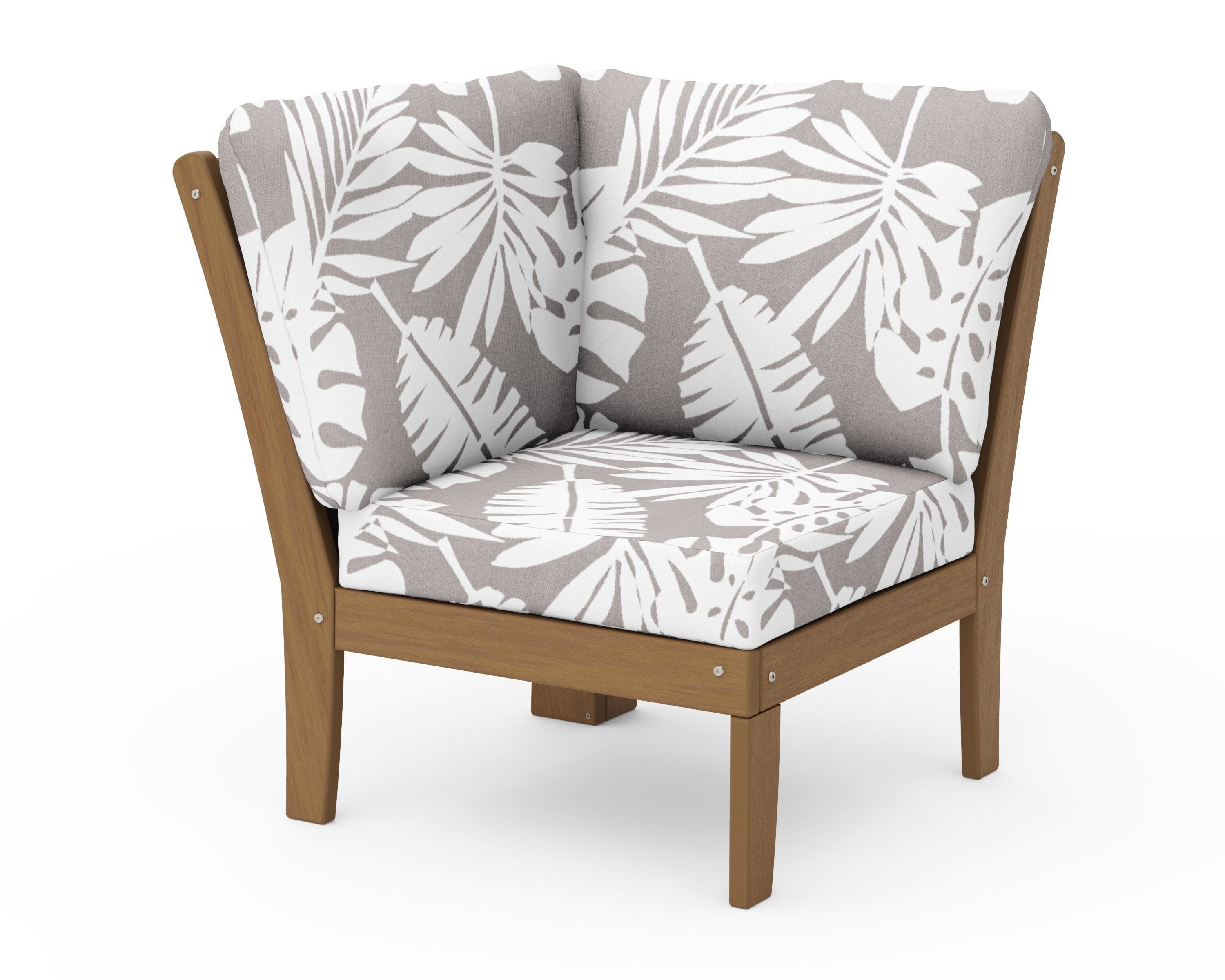 Braxton Modular Corner Chair in Natural / Leaf Grey Mist