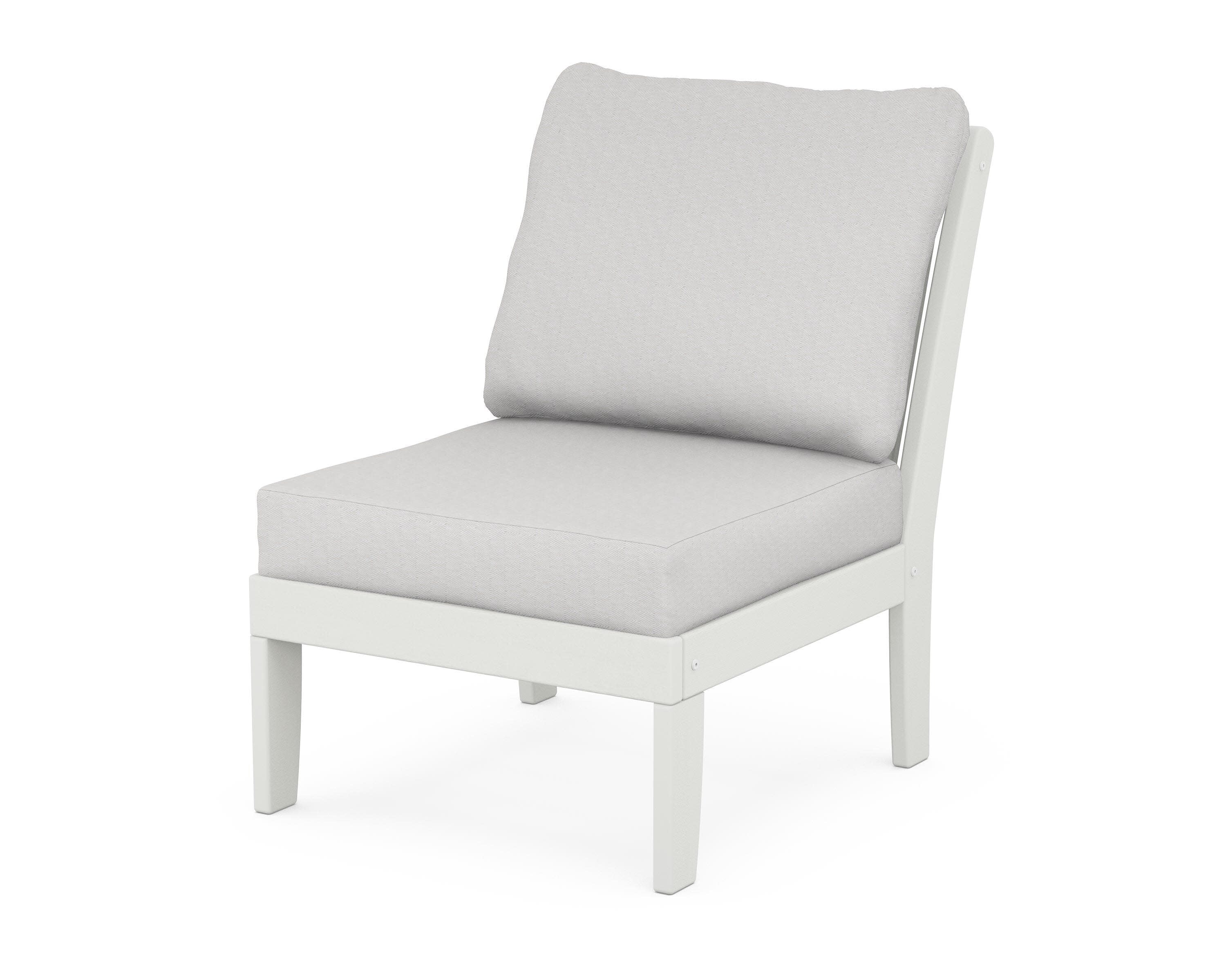 Braxton Modular Armless Chair in Vintage White / Diamond in the Rough