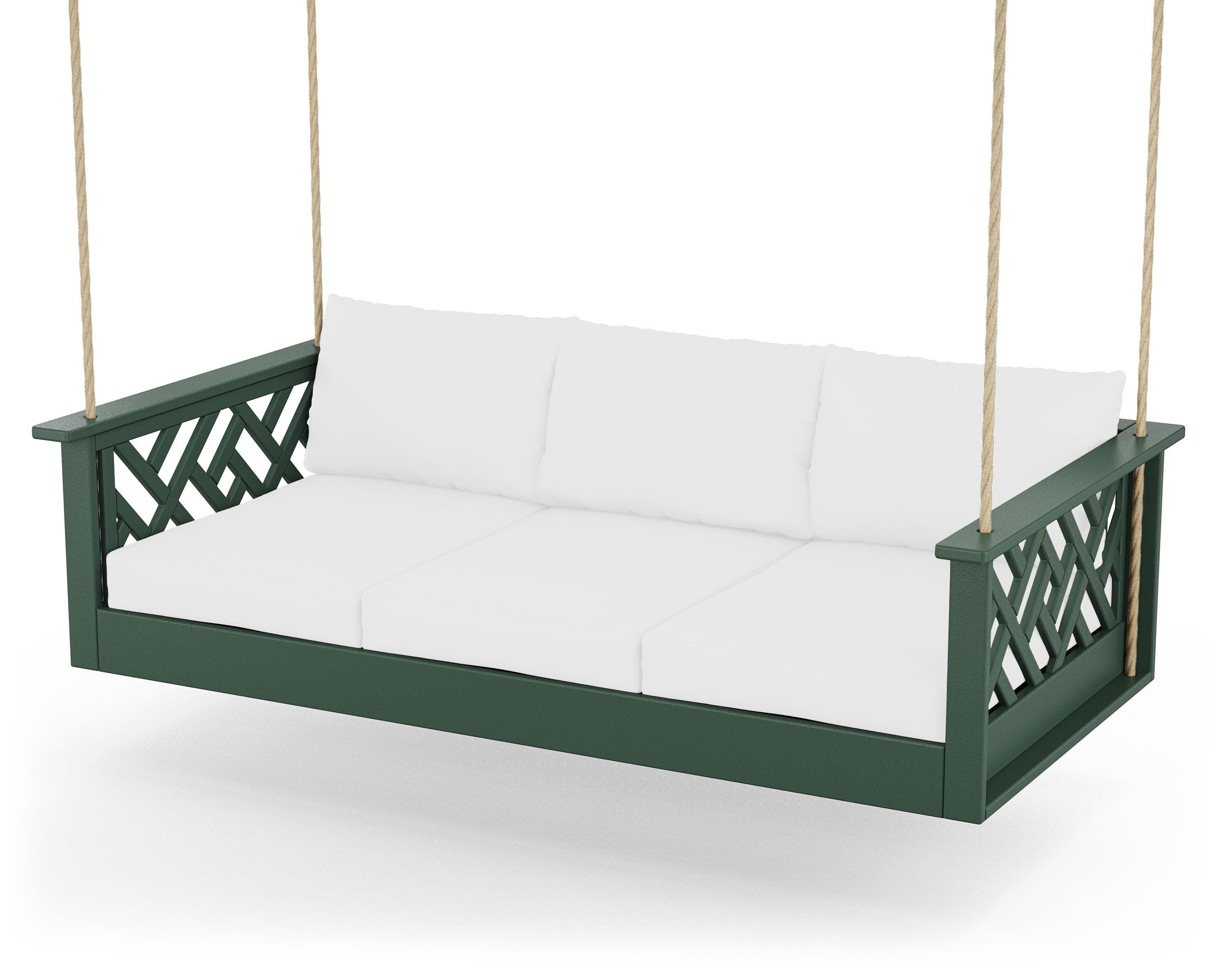 Chippendale Daybed Swing in Green / Natural