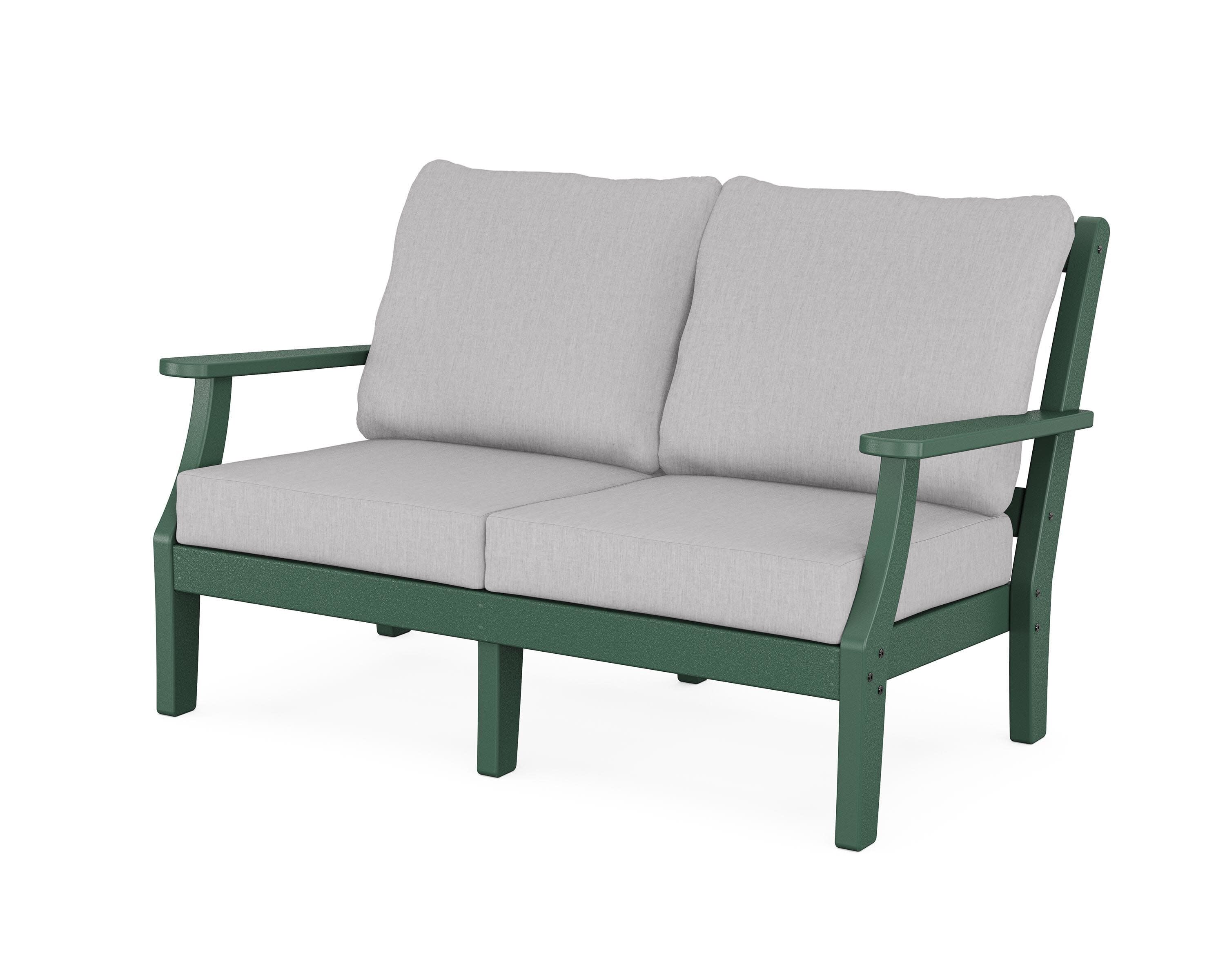 Chinoiserie Deep Seating Loveseat in Green / Granite