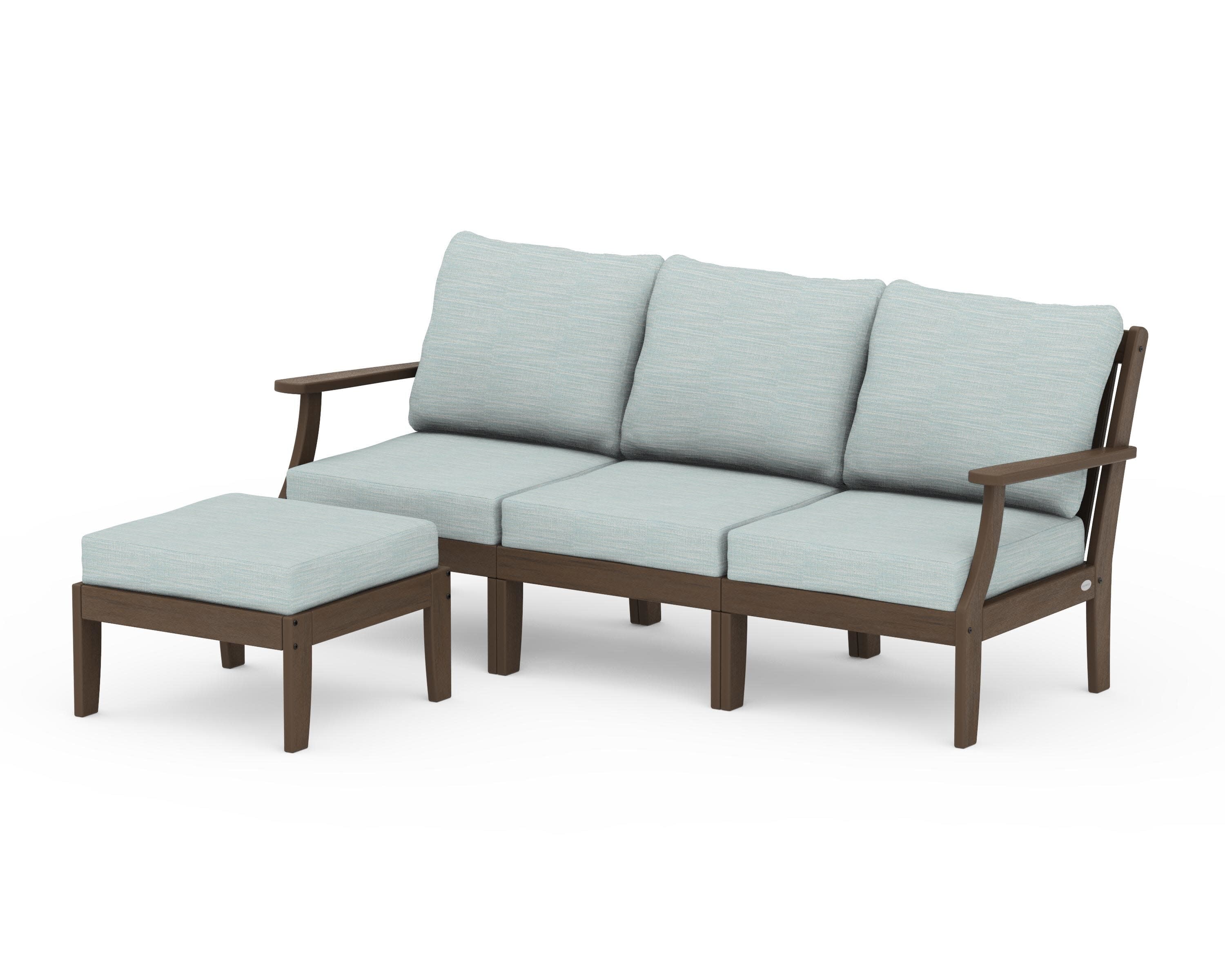 Braxton Modular 4-Piece Deep Seating Set with Ottoman in Kona / Soothe Mist