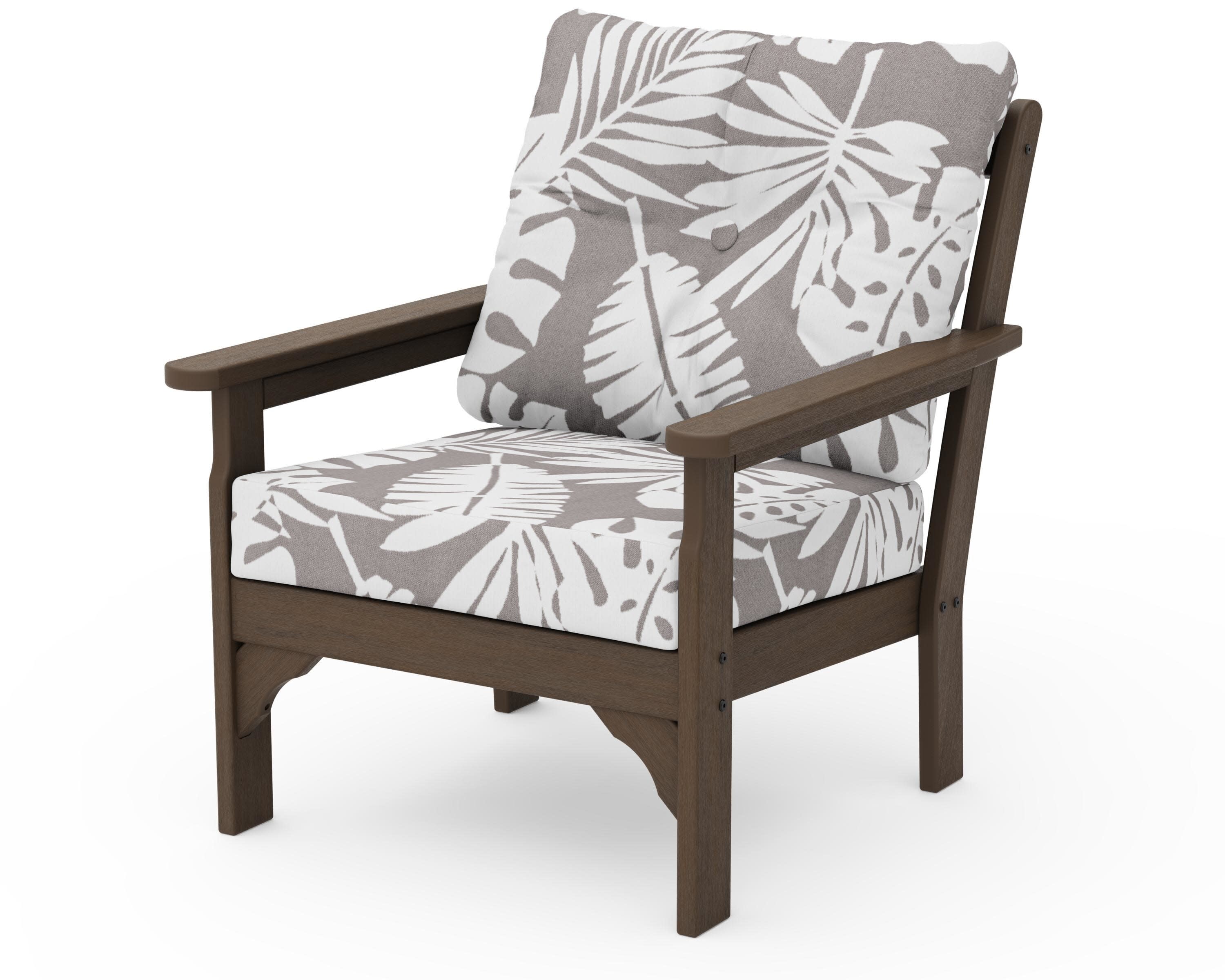 Vineyard Deep Seating Chair in Kona / Leaf Grey Mist