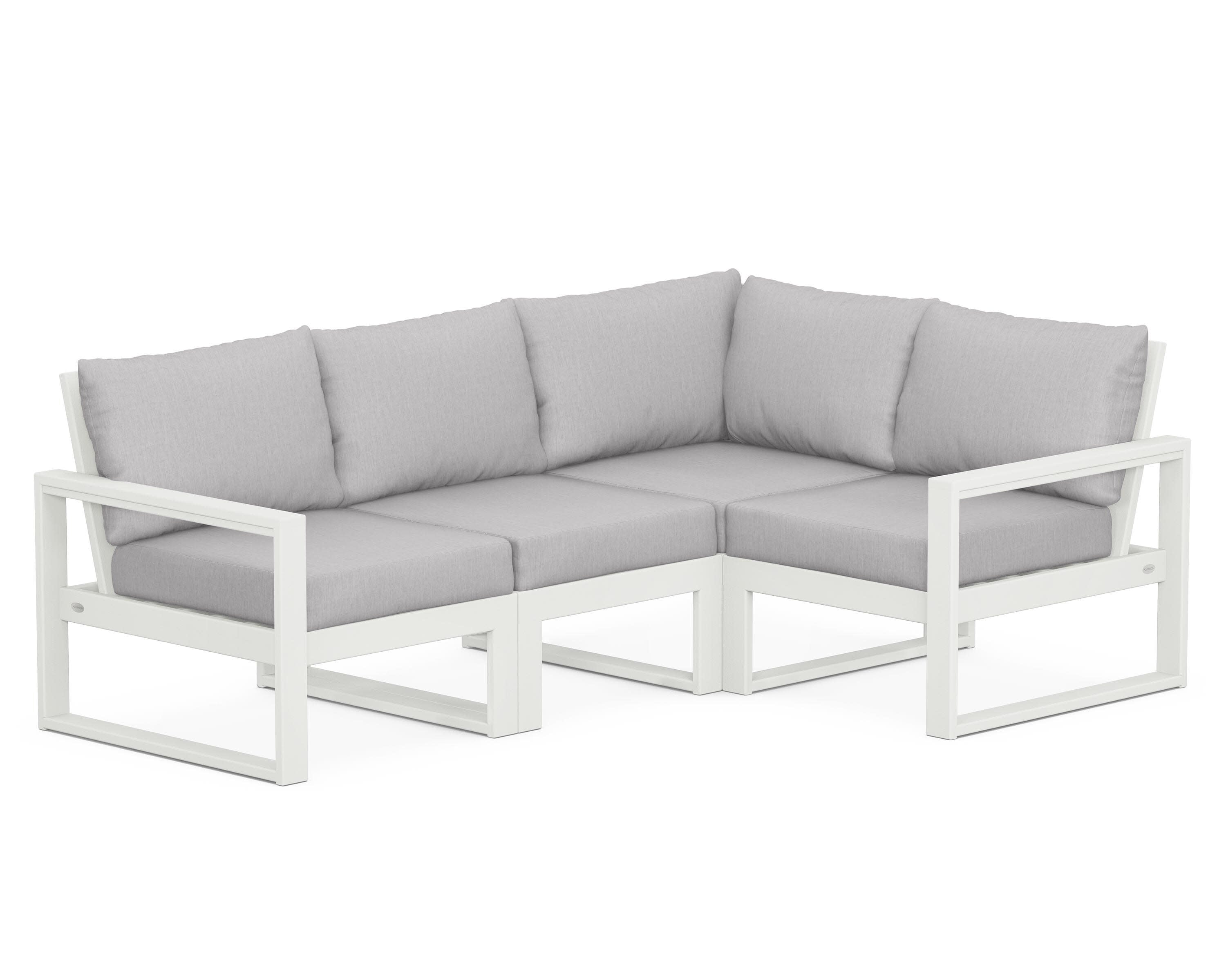 EDGE 4-Piece Modular Deep Seating Set in Vintage White / Granite