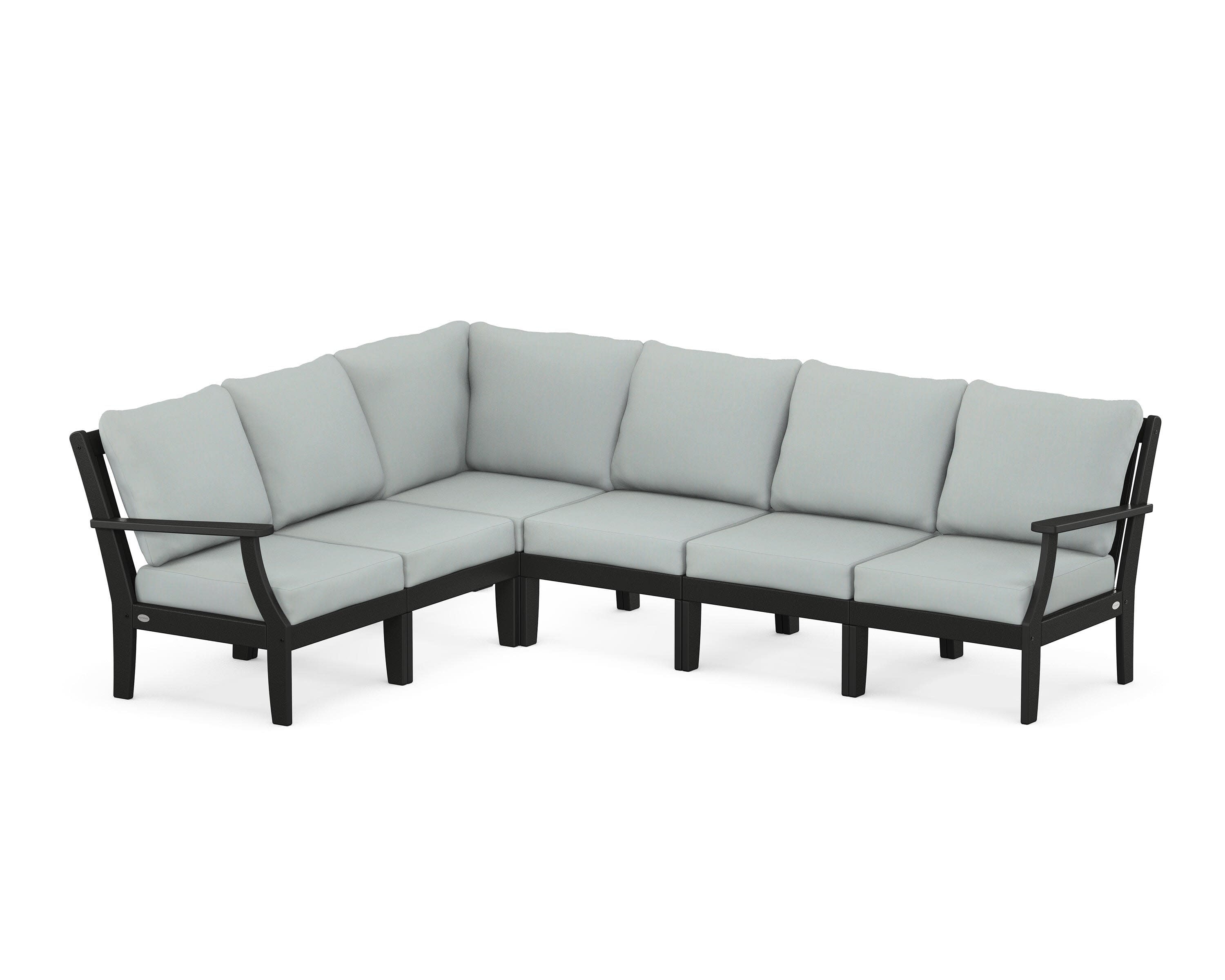 Braxton Modular 6-Piece Deep Seating Set in Black / Spa
