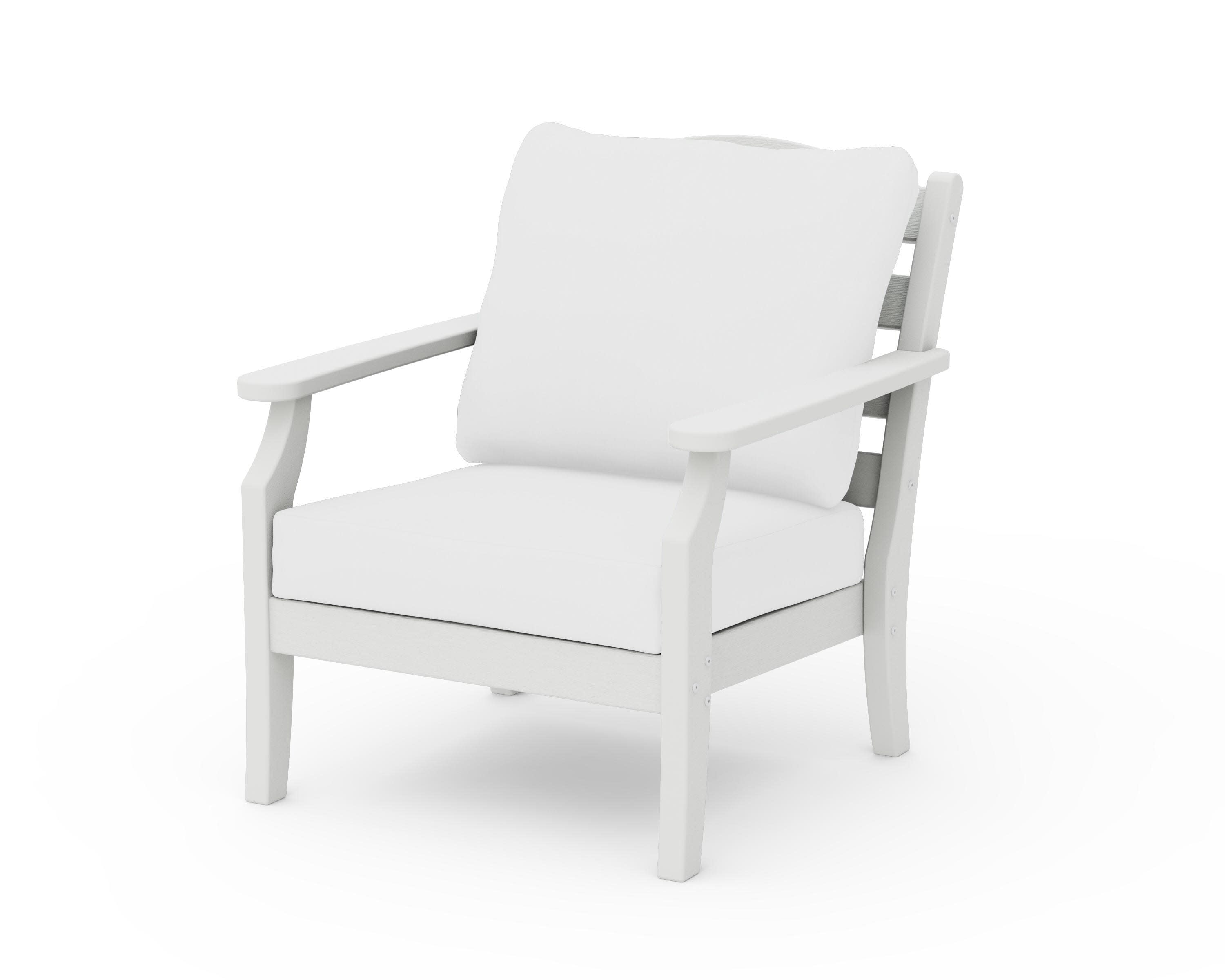 Savannah Deep Seating Chair in Vintage White / Natural