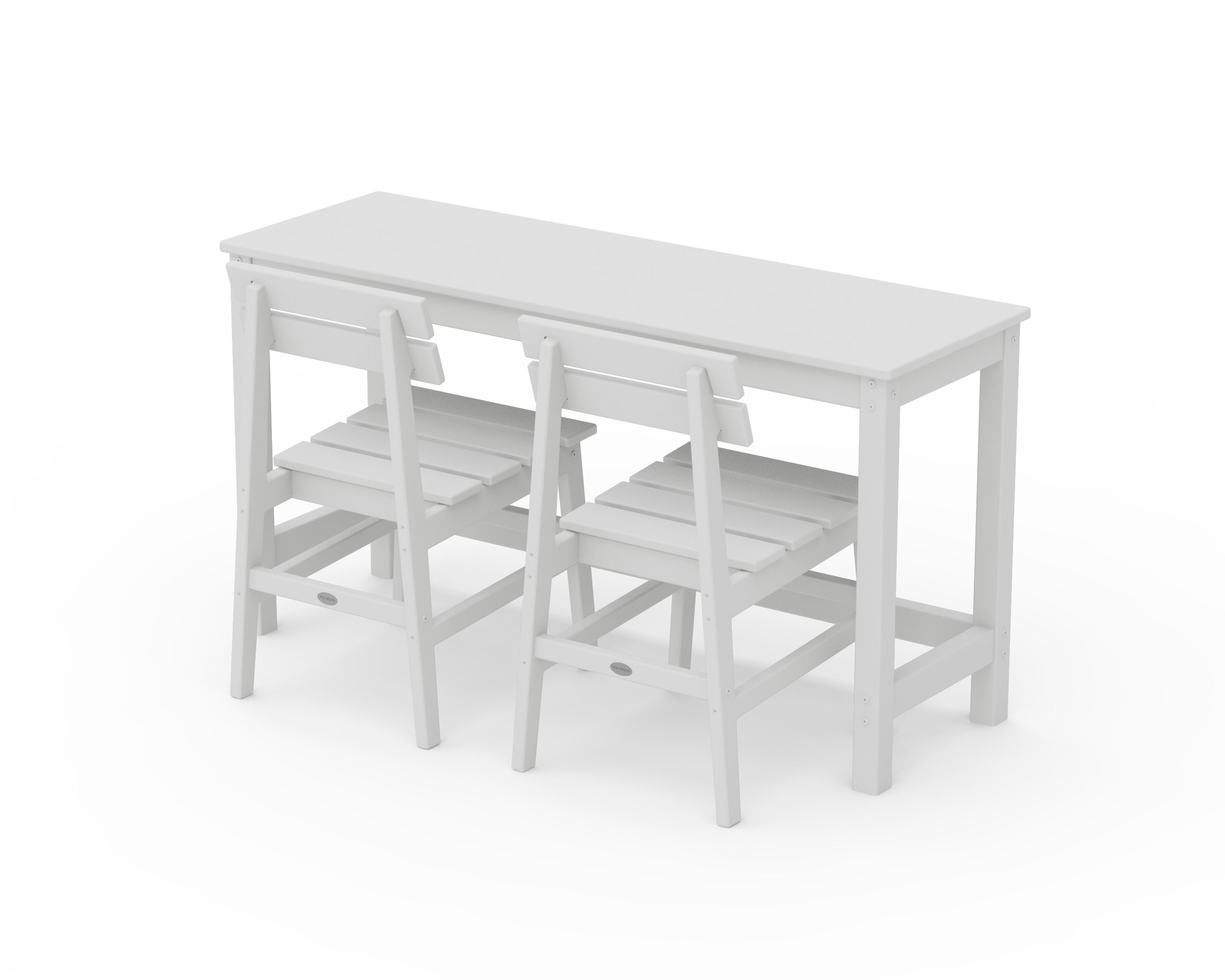 Modern Studio Plaza Chair 3-Piece Balcony Set in White