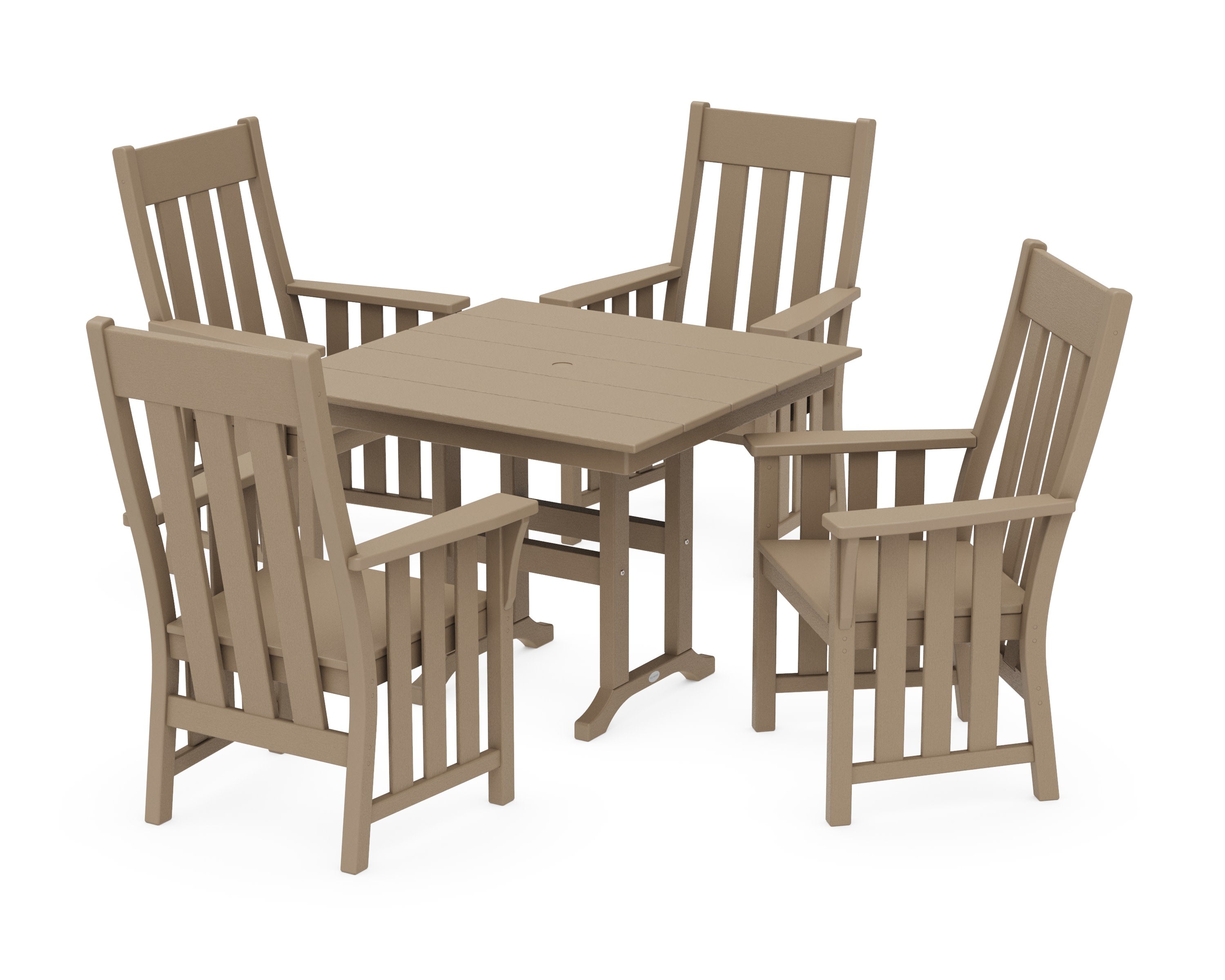 Acadia 5-Piece Farmhouse Dining Set in Vintage Sahara
