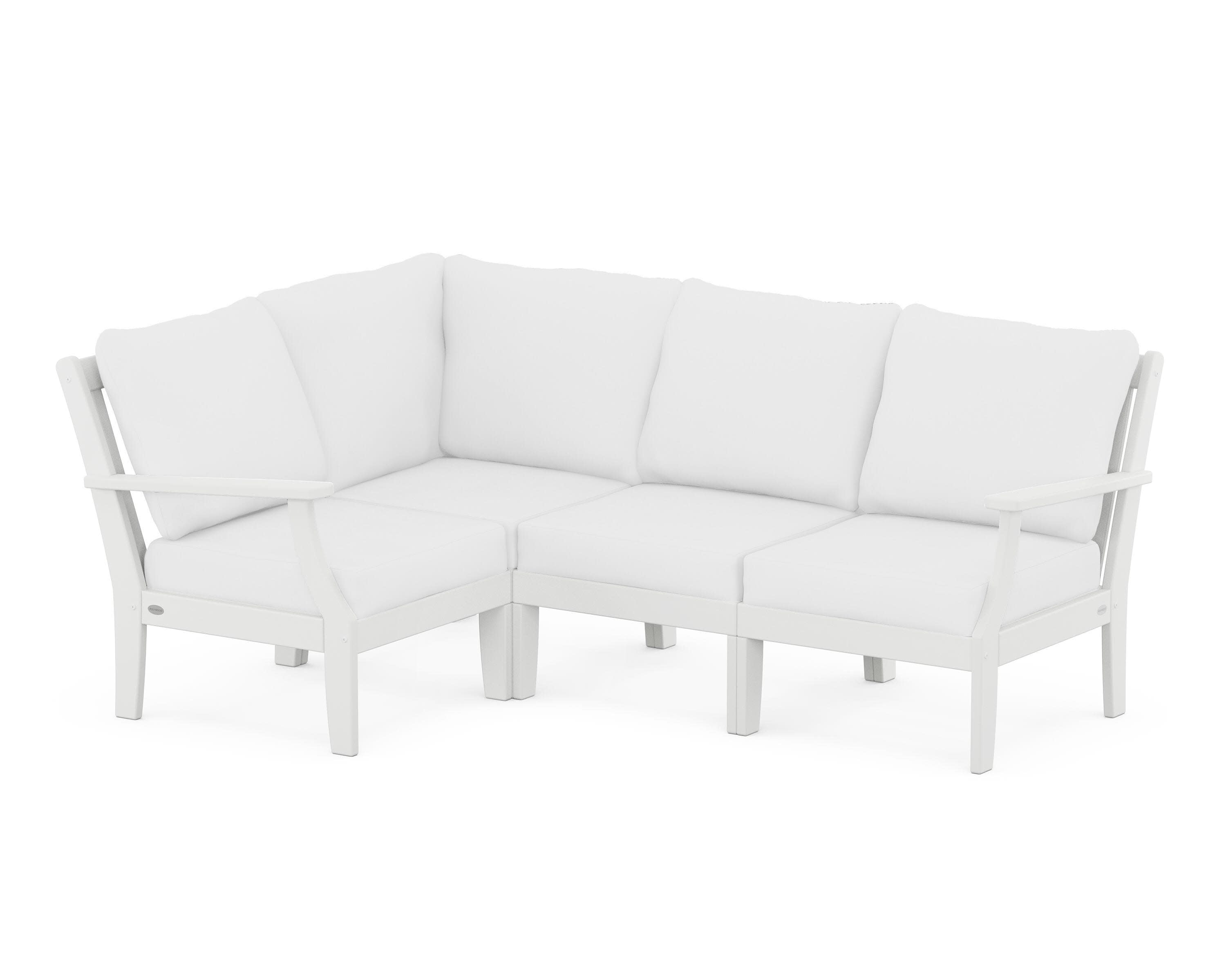 Braxton Modular 4-Piece Deep Seating Set in White / Natural