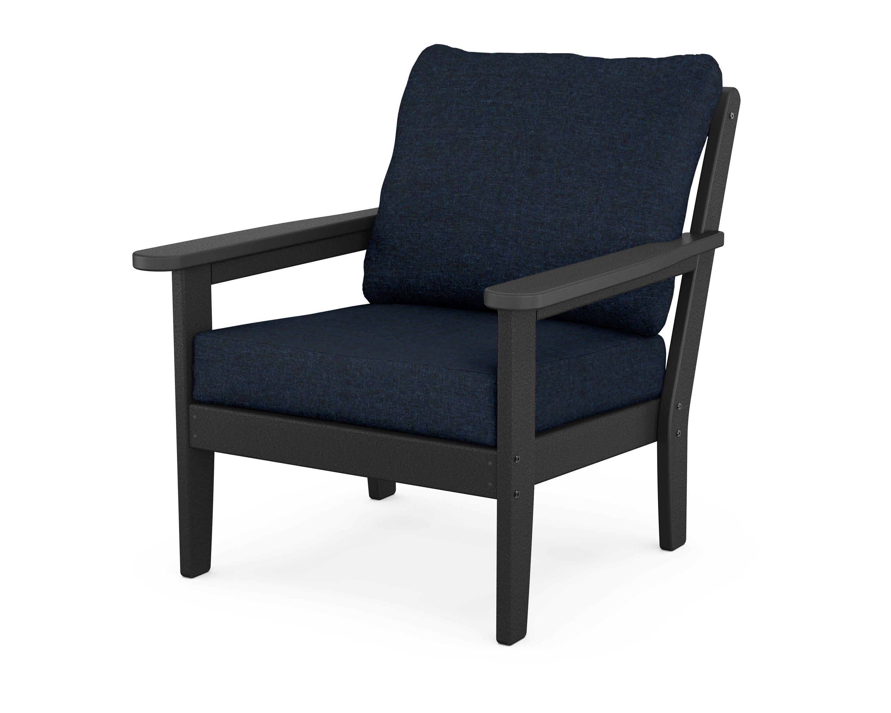 Cottage Deep Seating Chair in Black / Marine Indigo