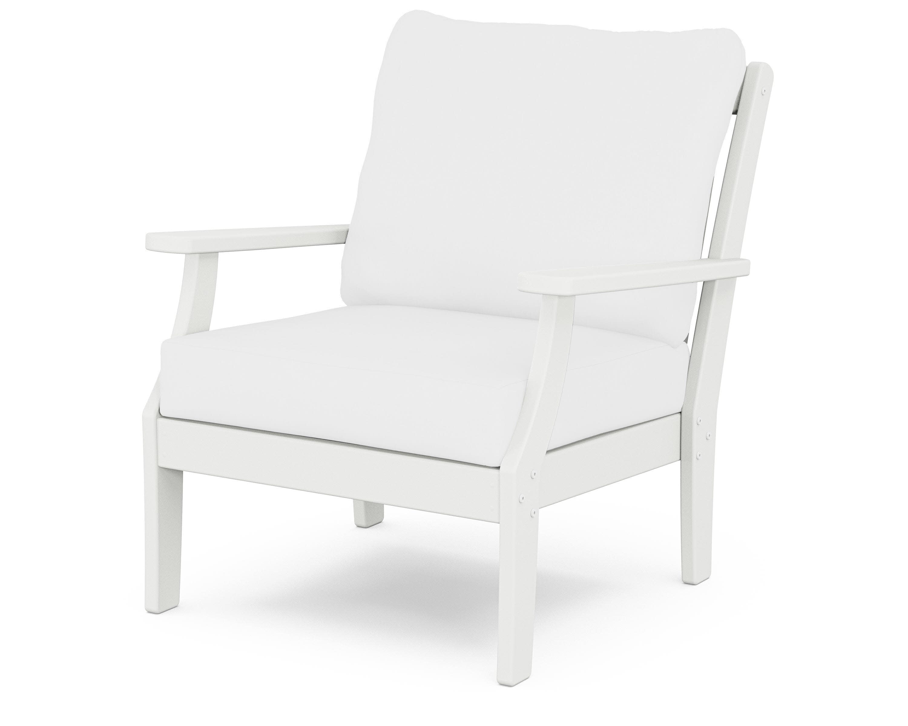 Braxton Deep Seating Chair in White / Natural