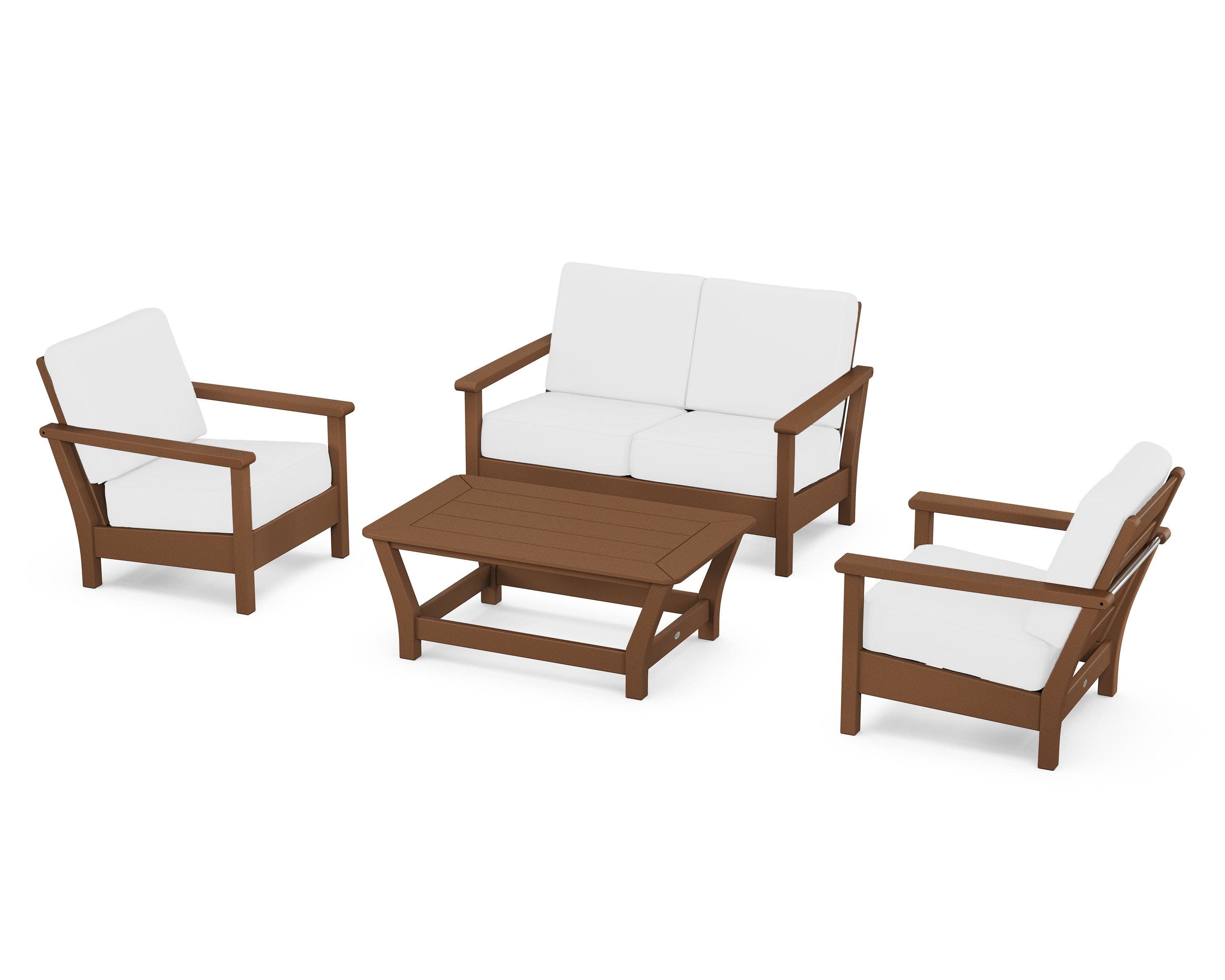 Harbour 4-Piece Deep Seating Set in Teak / Natural