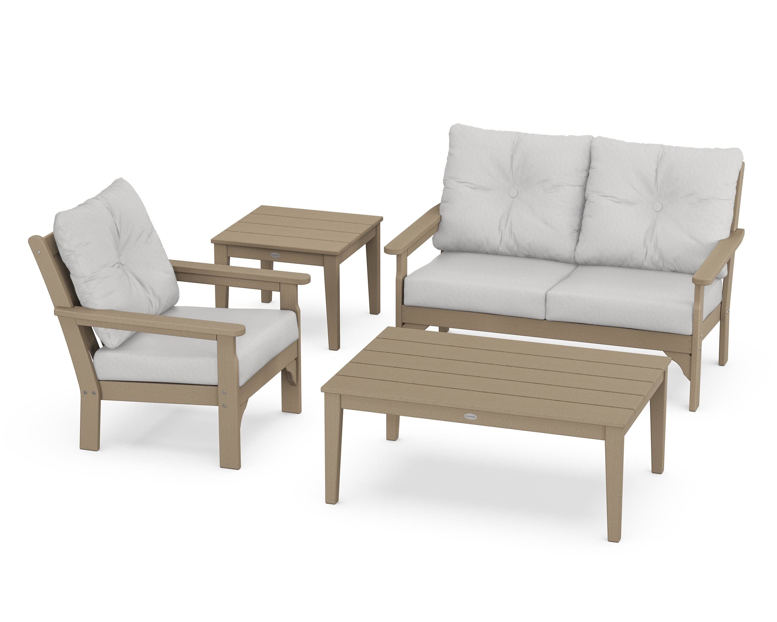 Vineyard 4-Piece Deep Seating Set in Vintage Sahara / Diamond in the Rough