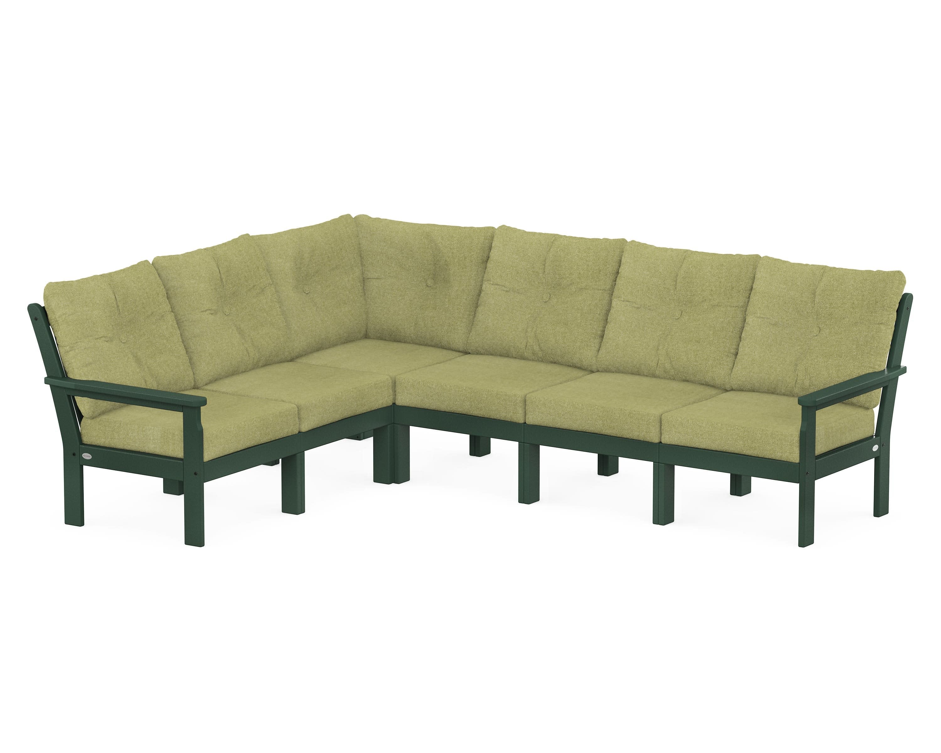 Vineyard 6-Piece Sectional in Green / Chartreuse Boucle