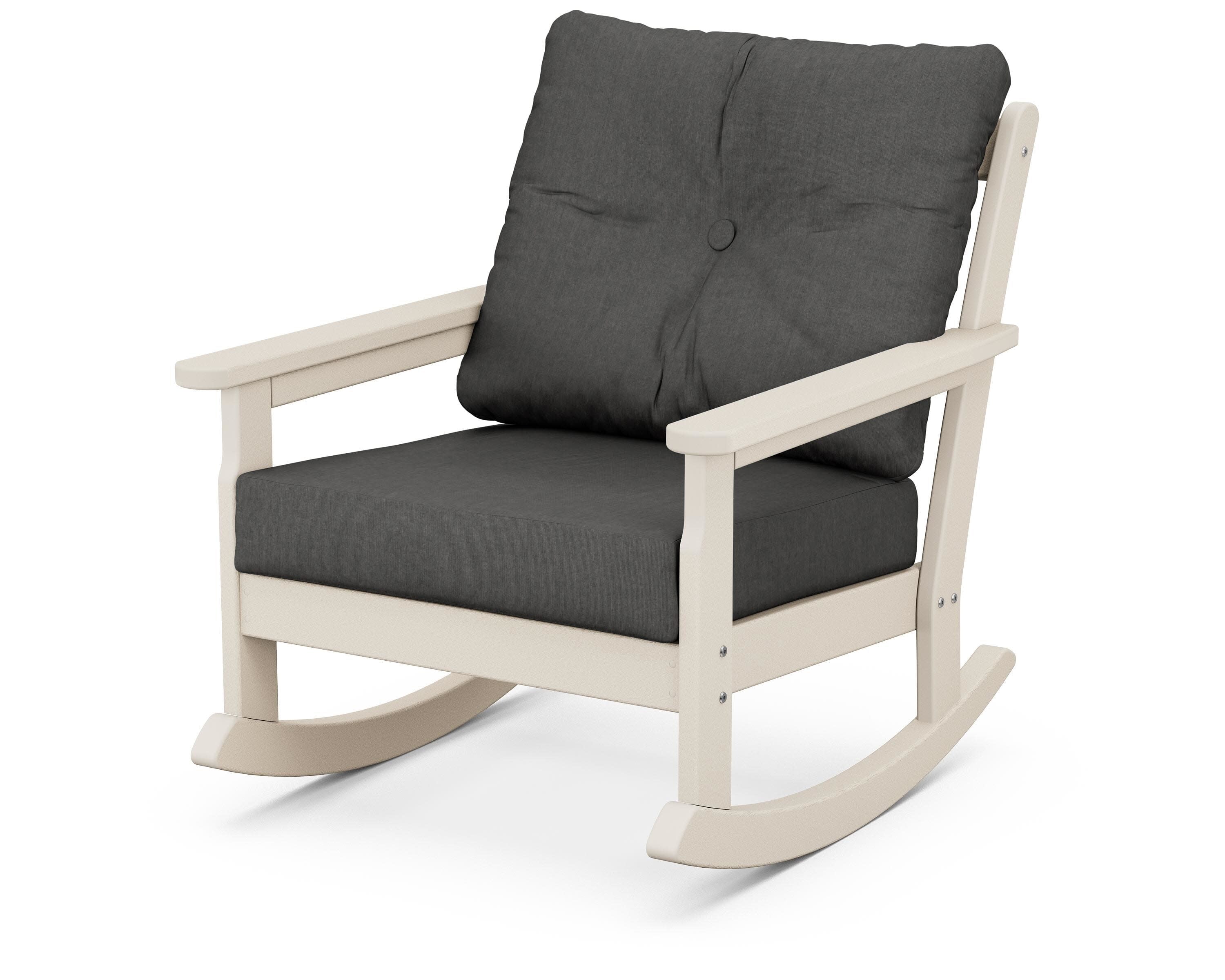 Vineyard Deep Seating Rocking Chair in Sand / Spectrum Carbon