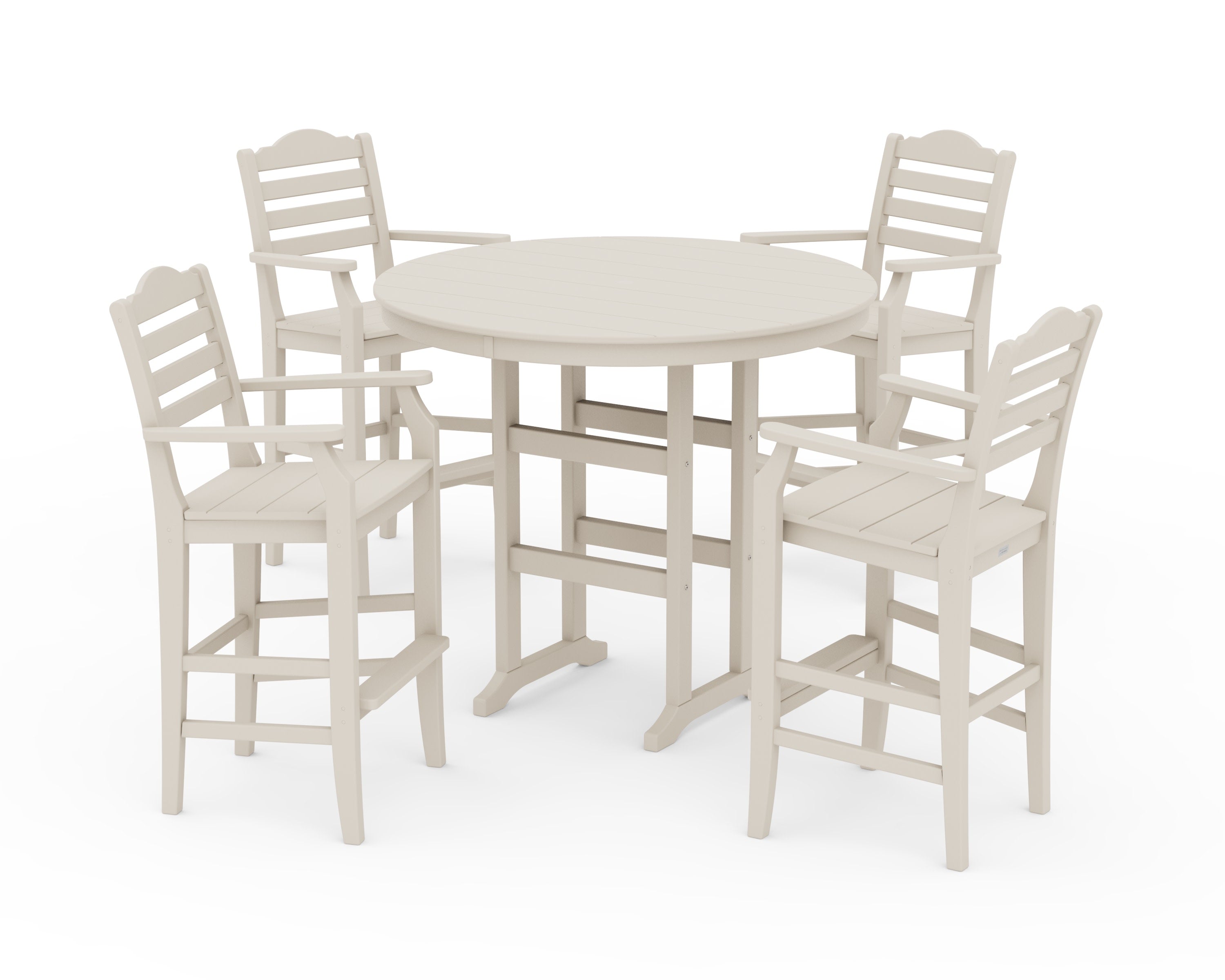 Savannah 5-Piece Round Farmhouse Bar Set in Sand