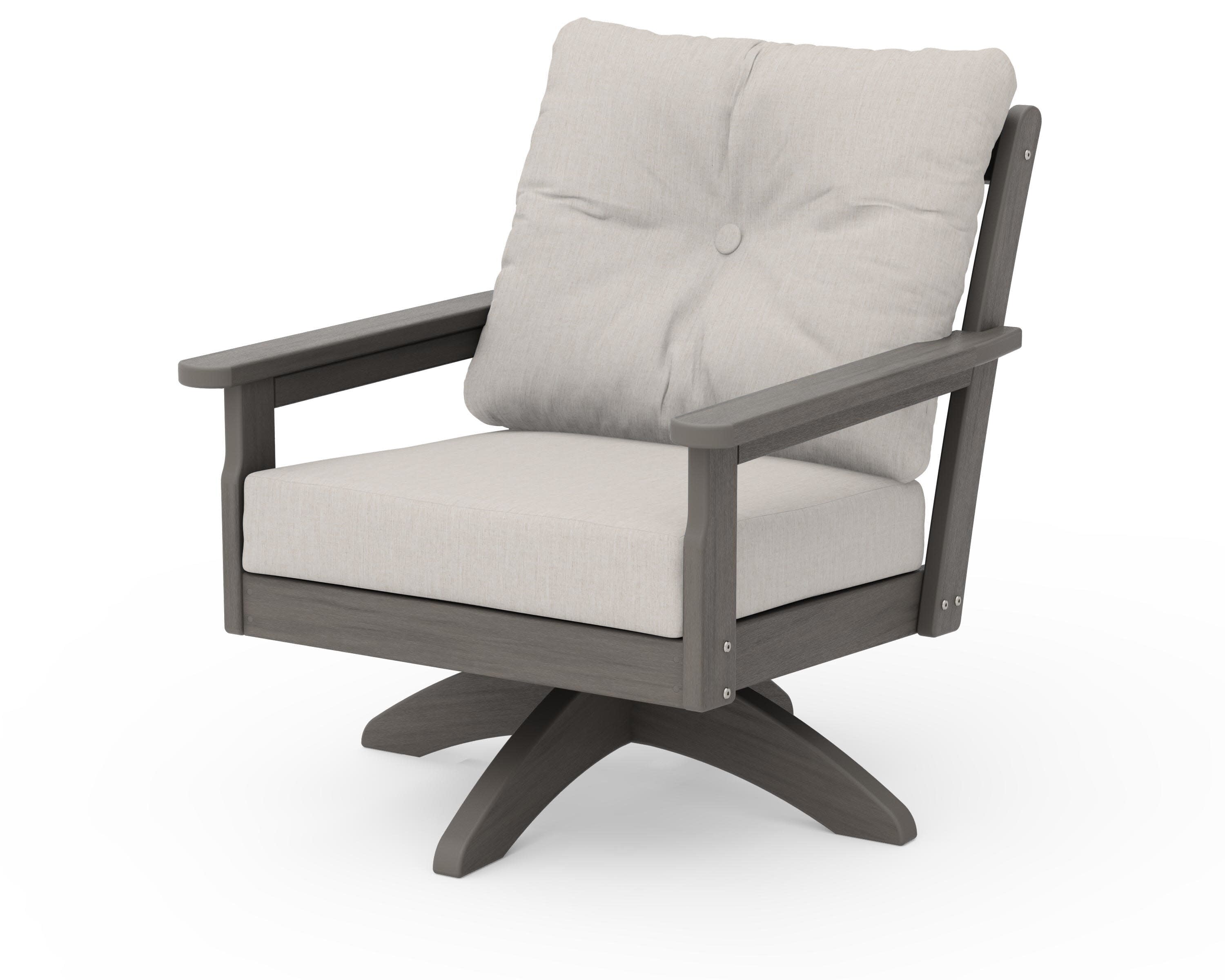 Vineyard Deep Seating Swivel Chair in Driftwood / Cast Ash