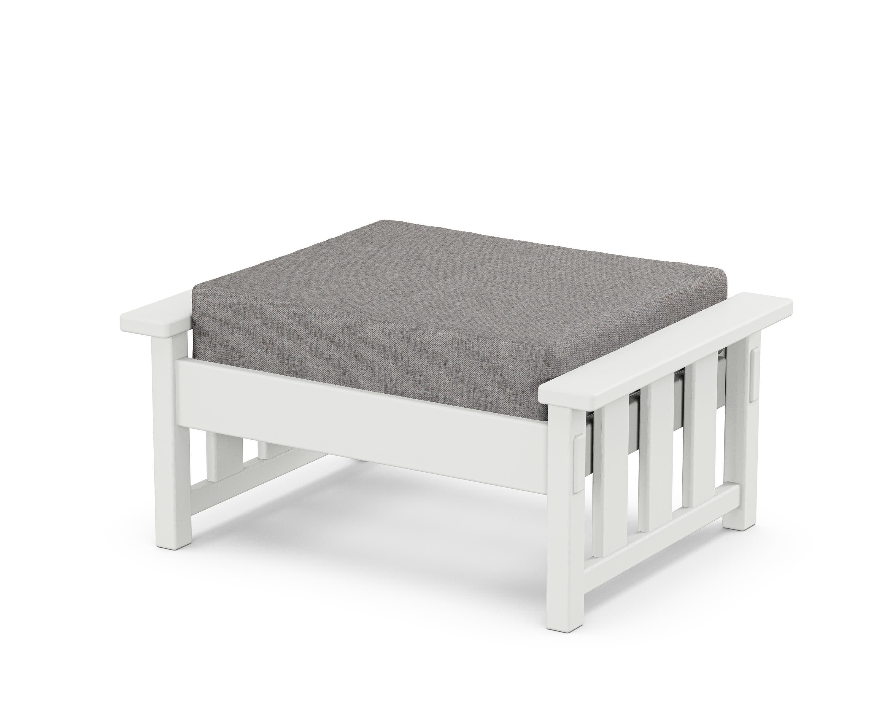Acadia Deep Seating Ottoman in White / Grey Mist