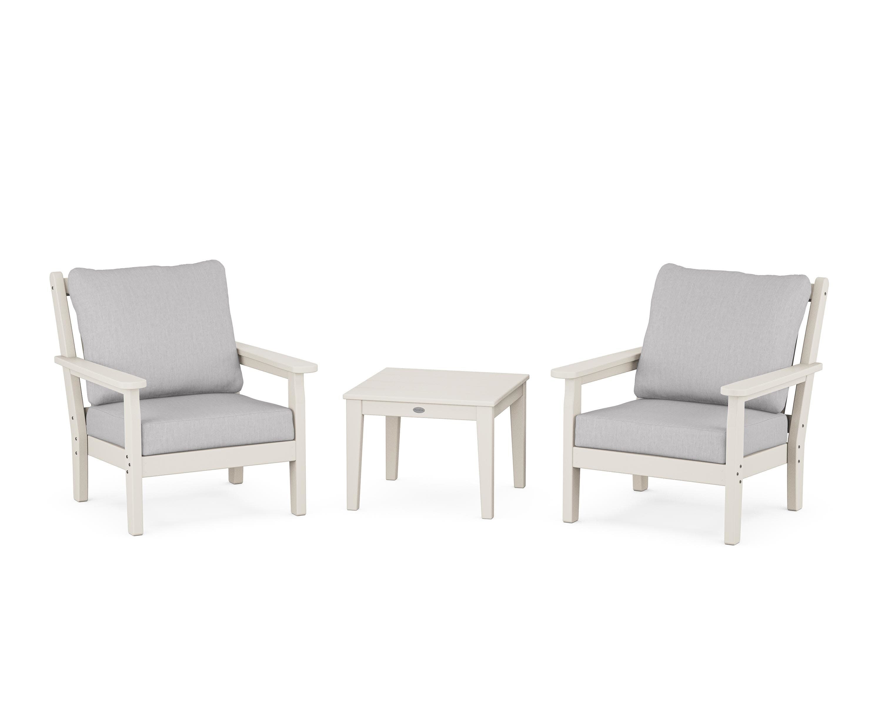 Chippendale 3-Piece Deep Seating Set in Sand / Granite