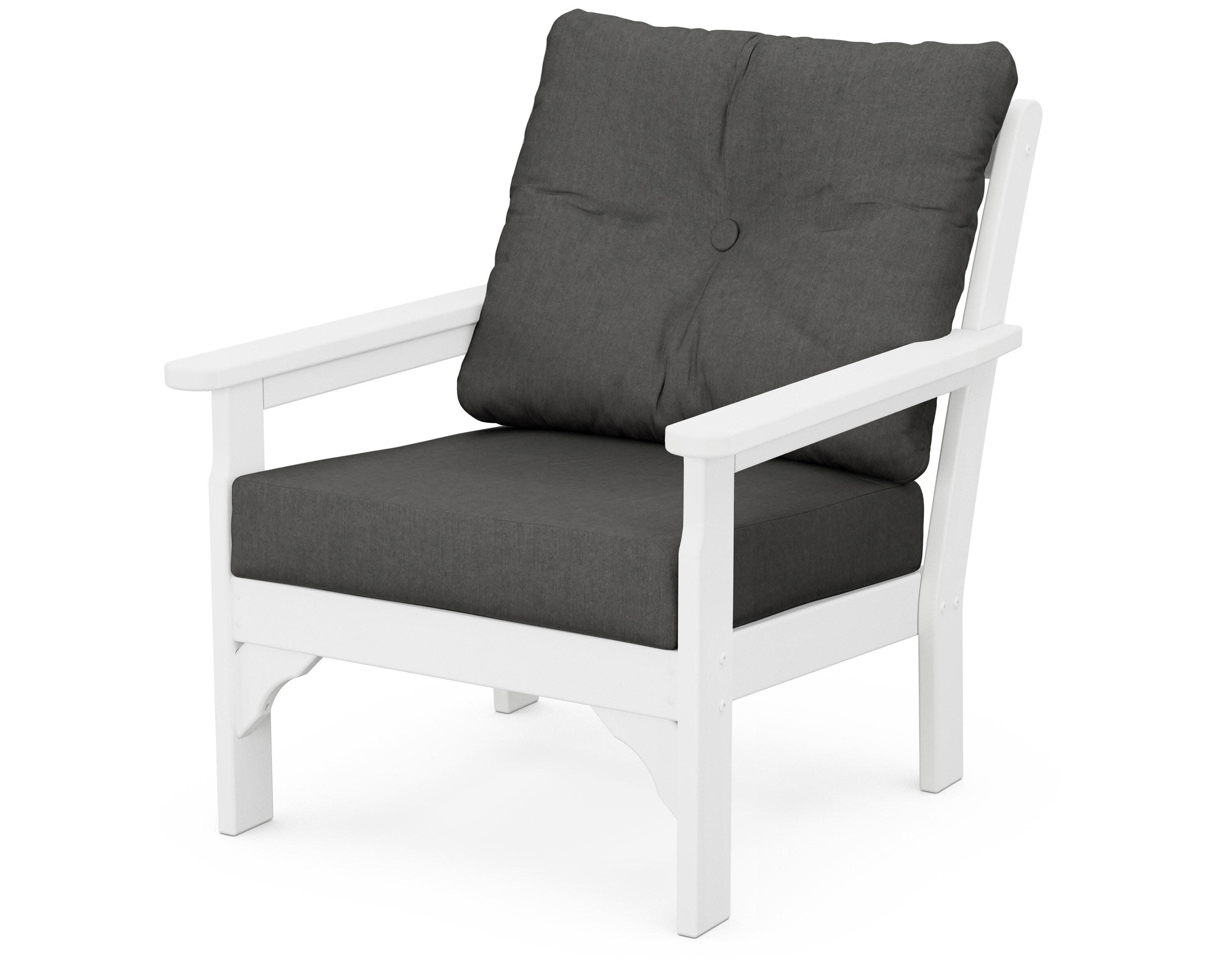 Vineyard Deep Seating Chair in White / Spectrum Carbon