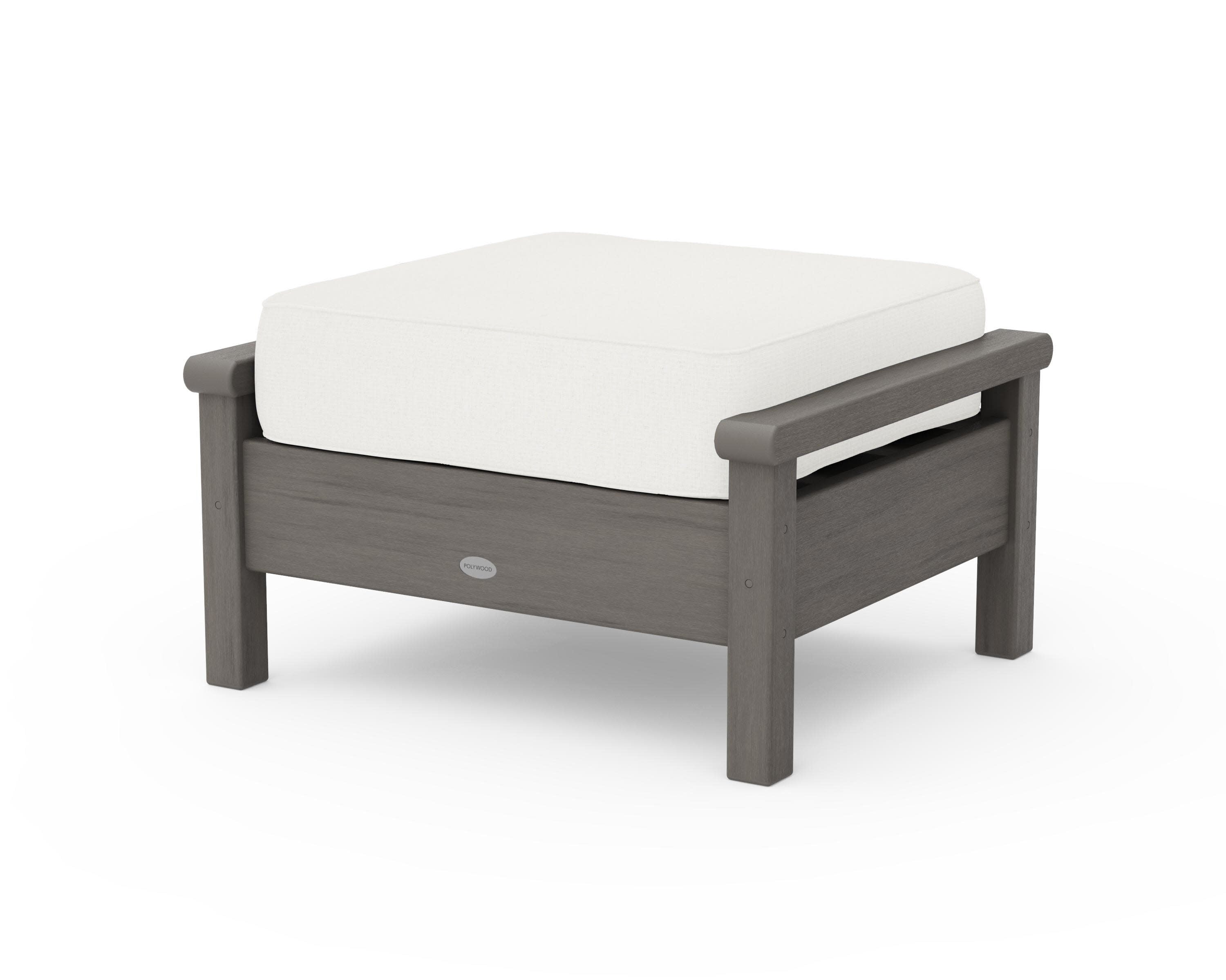 Harbour Deep Seating Ottoman in Driftwood / Natural Linen
