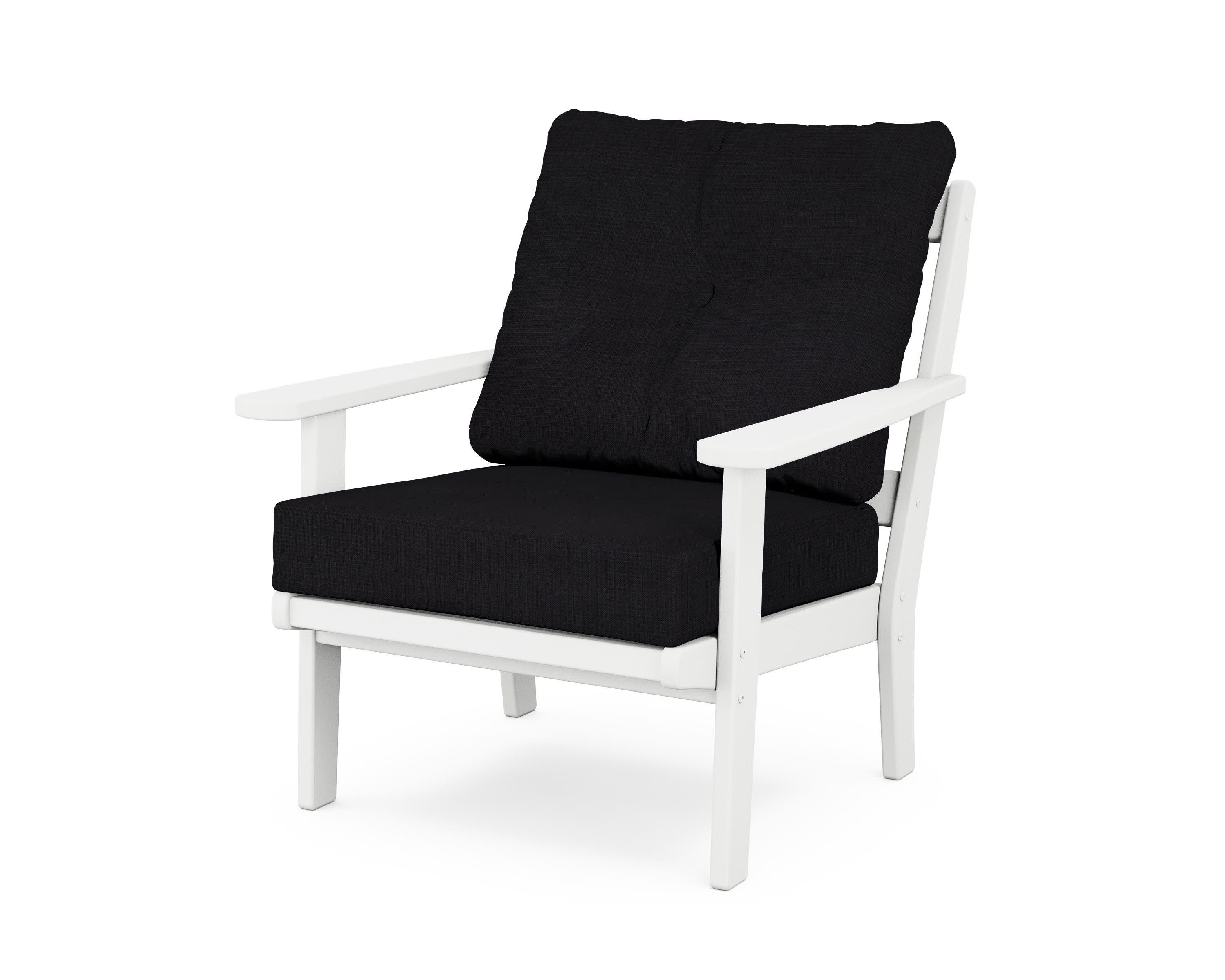 Mission Deep Seating Chair in White / Midnight Linen