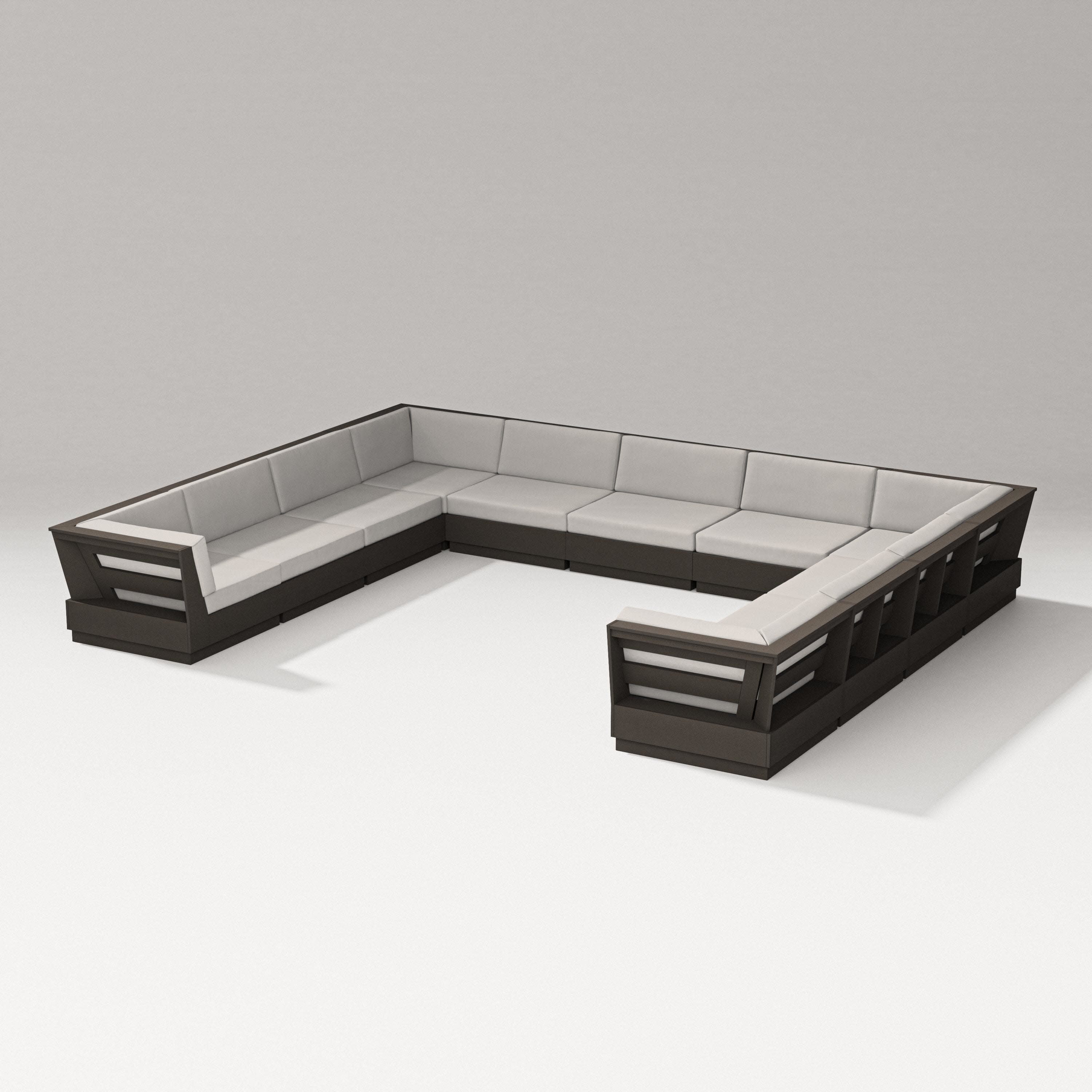 Elevate Large U-Shaped Sectional in Vintage Coffee / Cast Ash