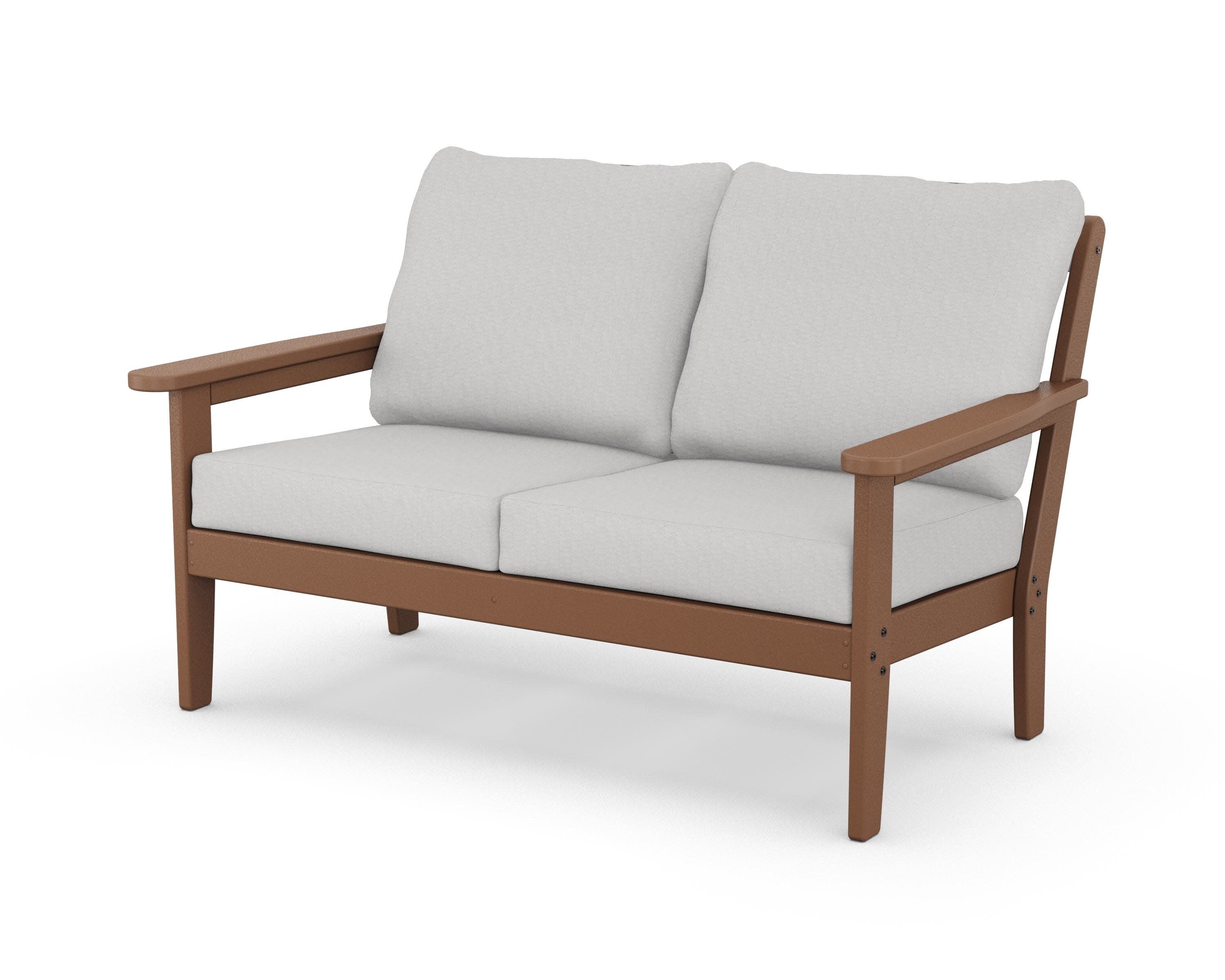 Cottage Deep Seating Loveseat in Teak / Diamond in the Rough