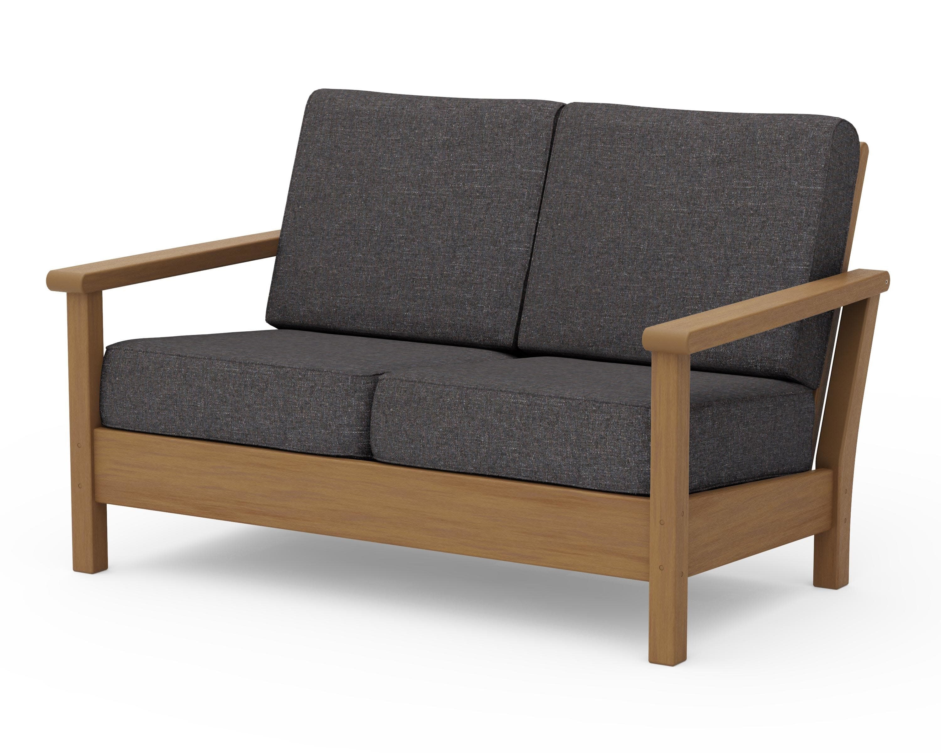 Harbour Deep Seating Loveseat in Natural / Ash Charcoal