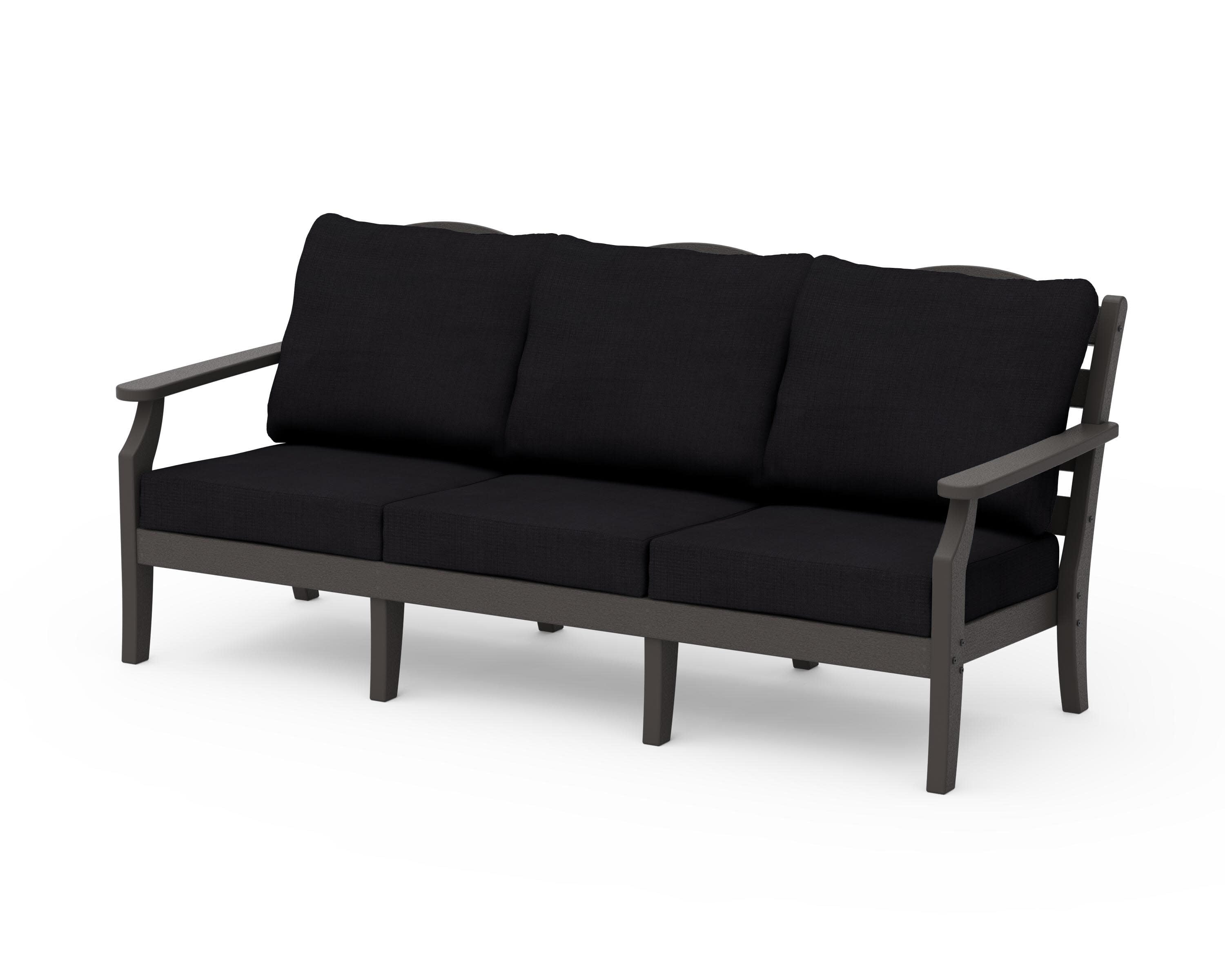 Savannah Deep Seating Sofa in Vintage Coffee / Midnight Linen