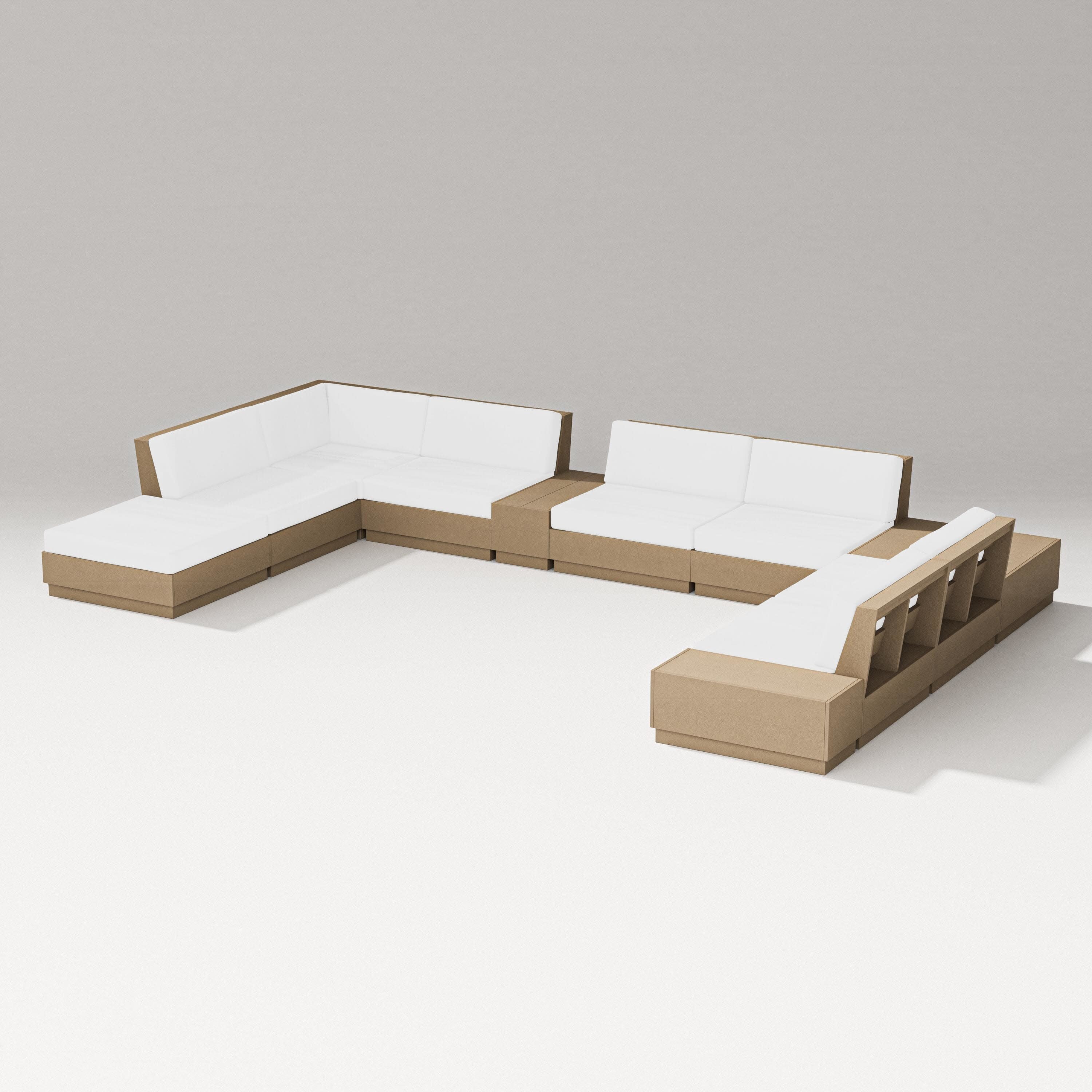 Elevate 11-Piece Conversation Sectional Set in Vintage Sahara / Natural