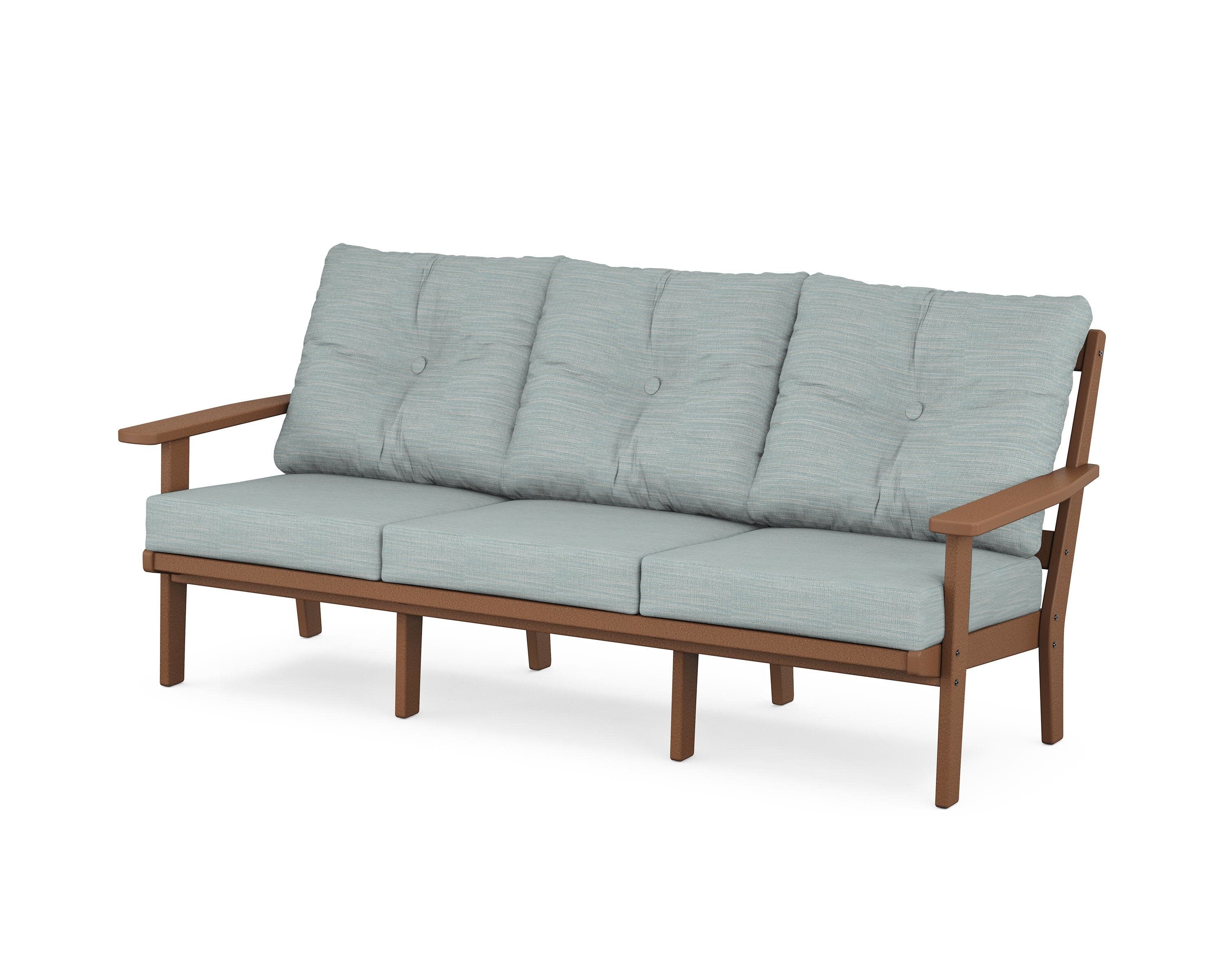 PrairieDeep Seating Sofa in Teak / Soothe Mist