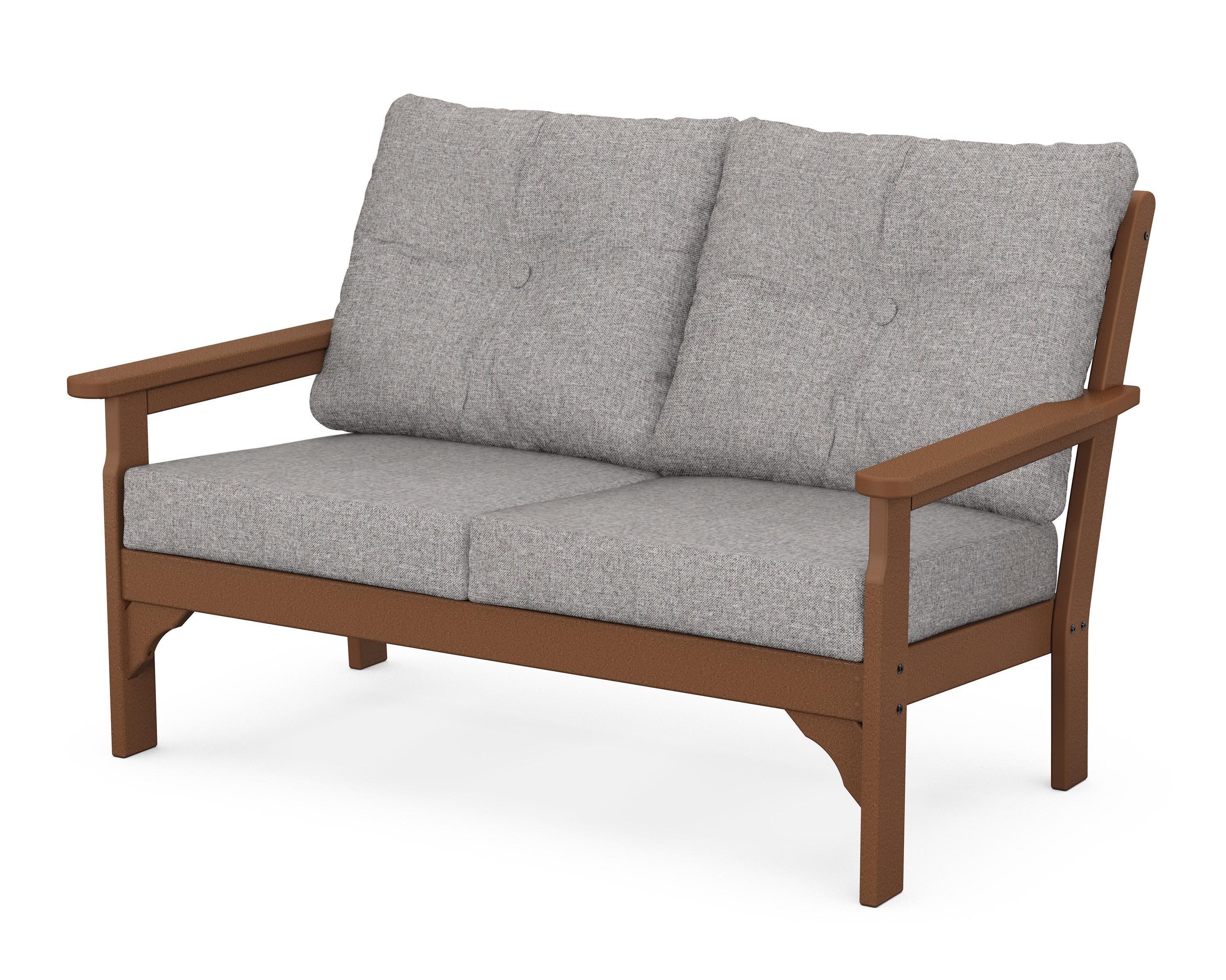 Vineyard Deep Seating Loveseat in Teak / Grey Mist