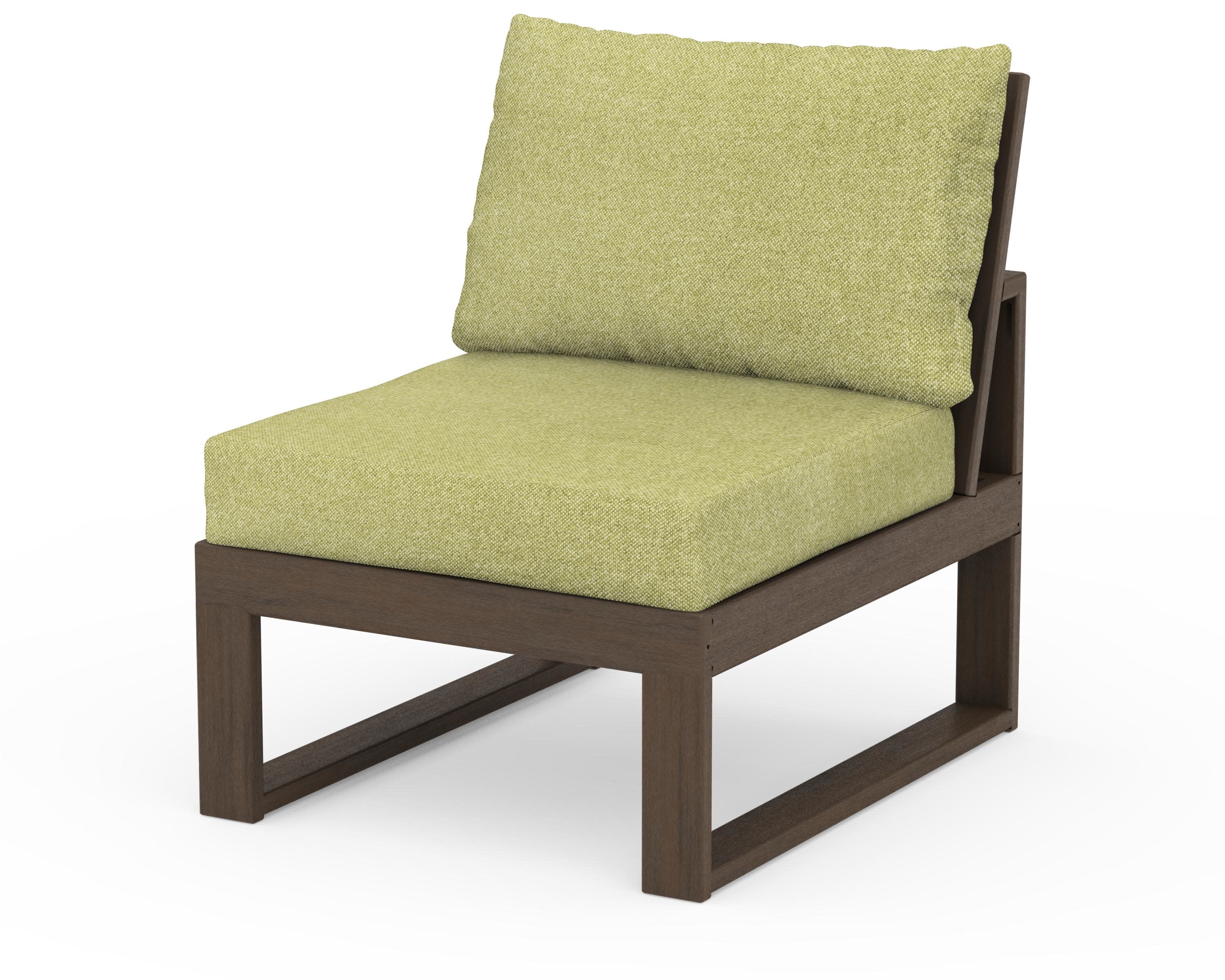 Modular Armless Chair in Kona / Chartreuse Boucle