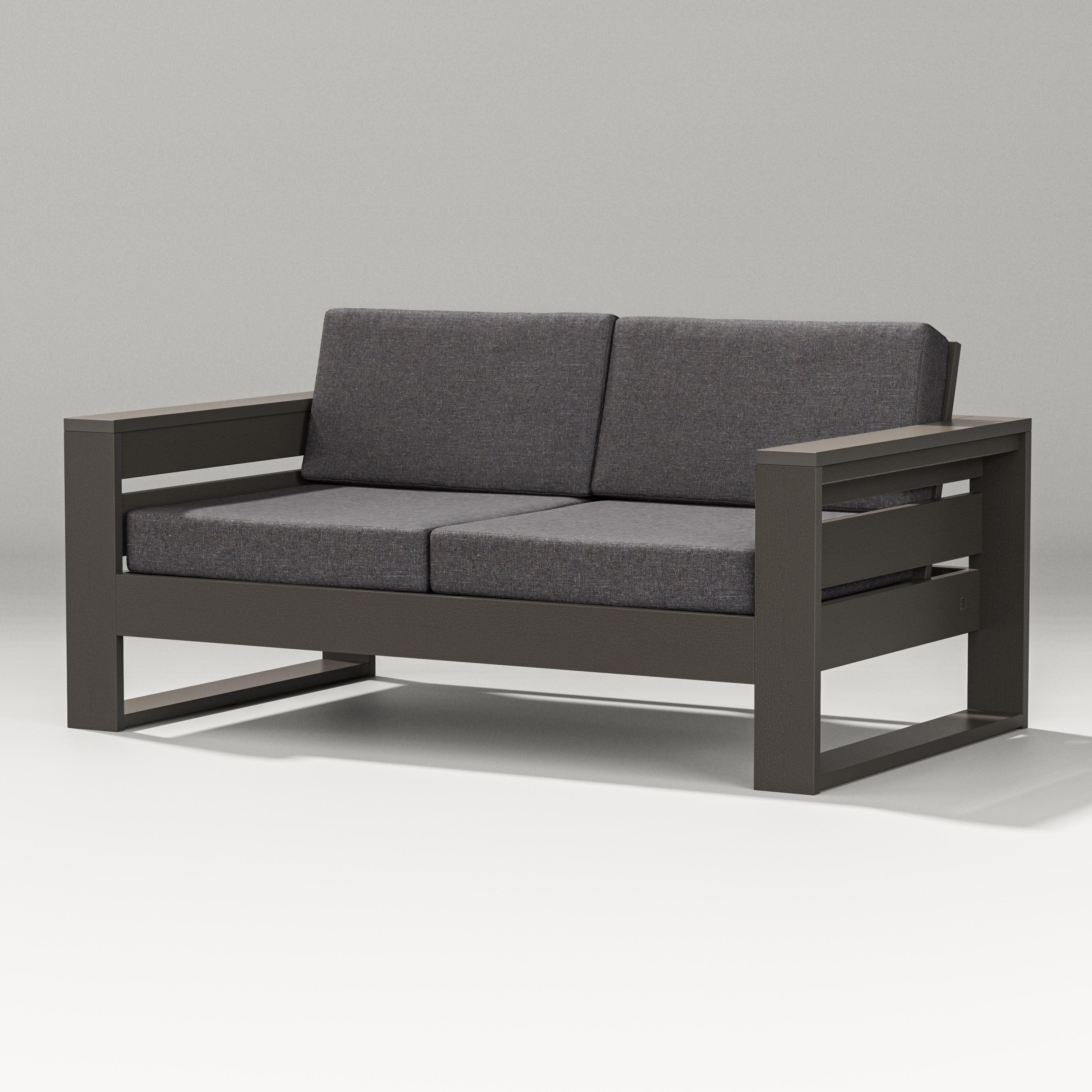 Latitude Loveseat in Vintage Coffee / Ash Charcoal