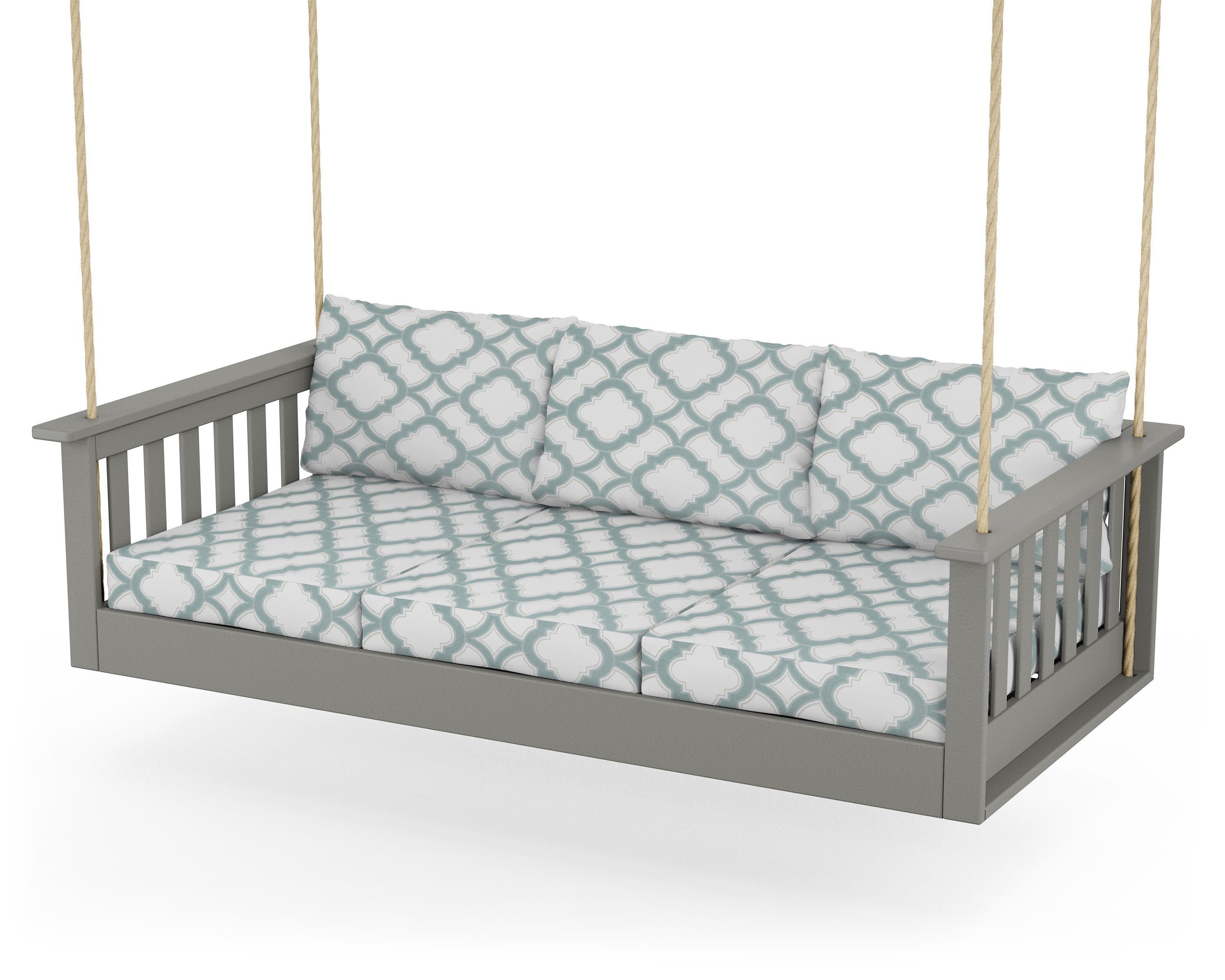 Vineyard Daybed Swing in Slate Grey / Trellis Glacier Spa