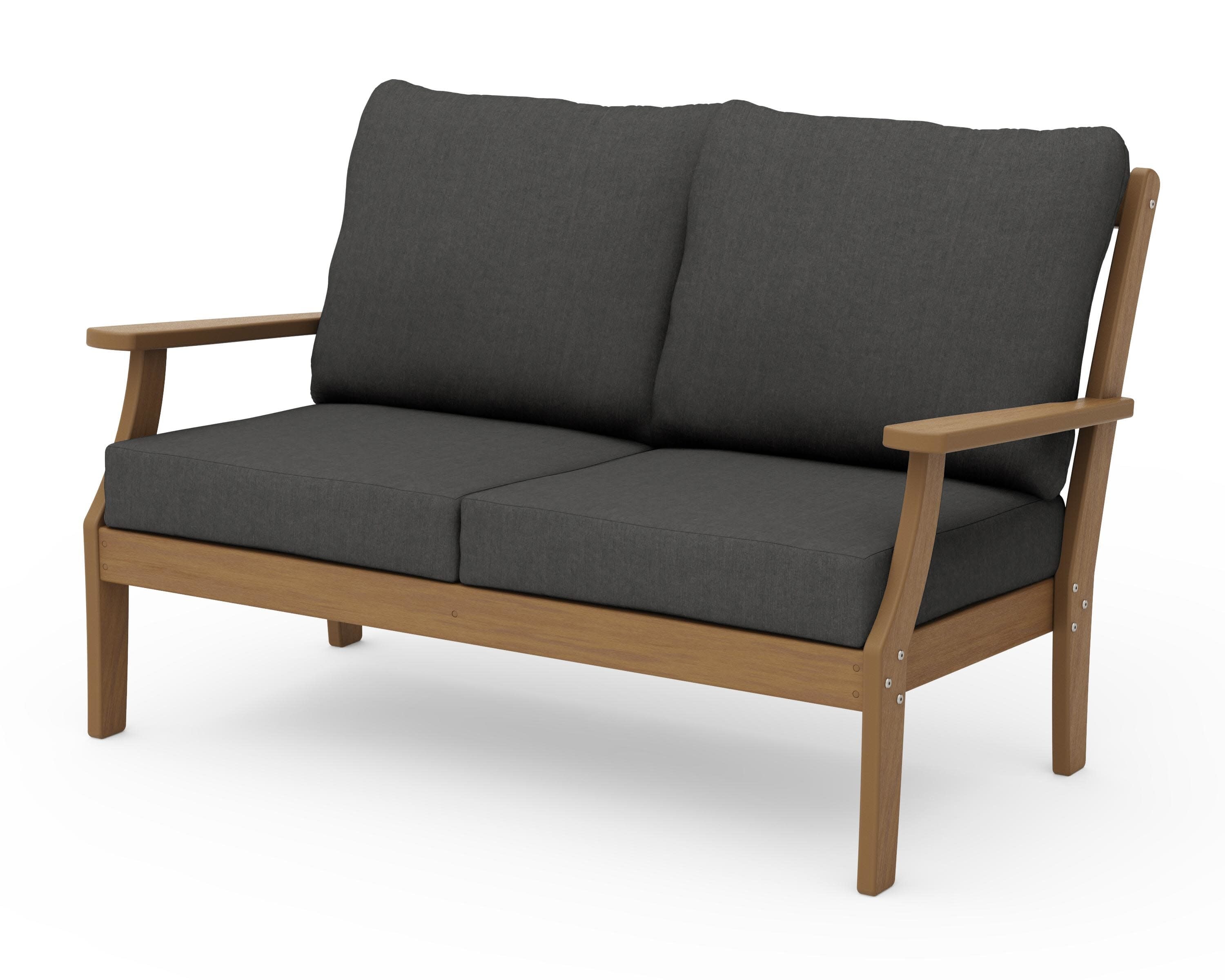 Braxton Deep Seating Loveseat in Natural / Spectrum Carbon