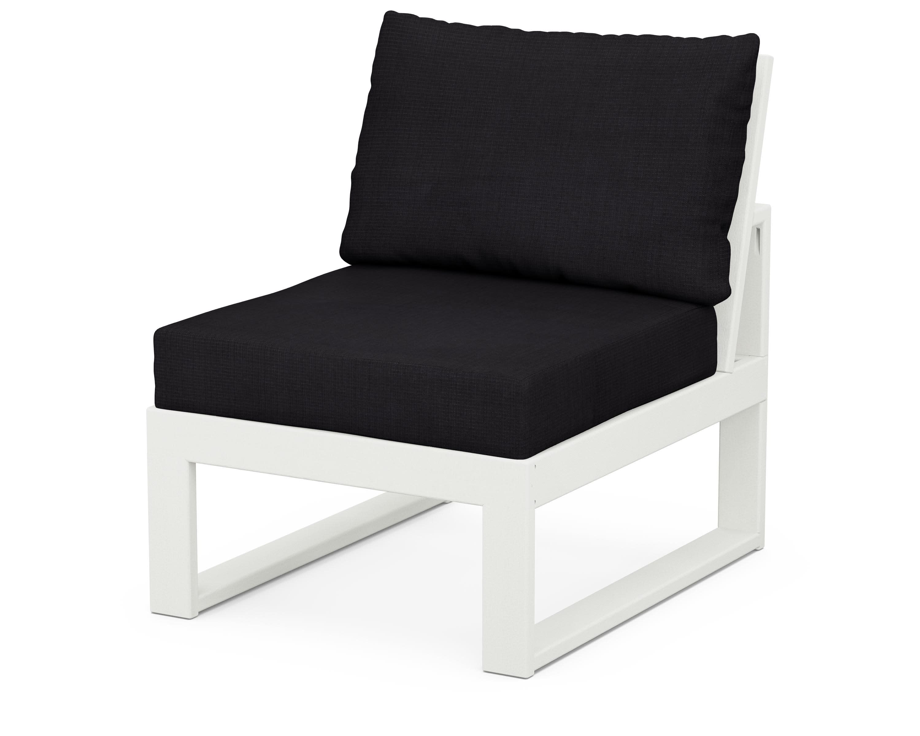 Modular Armless Chair in Vintage White / Midnight Linen