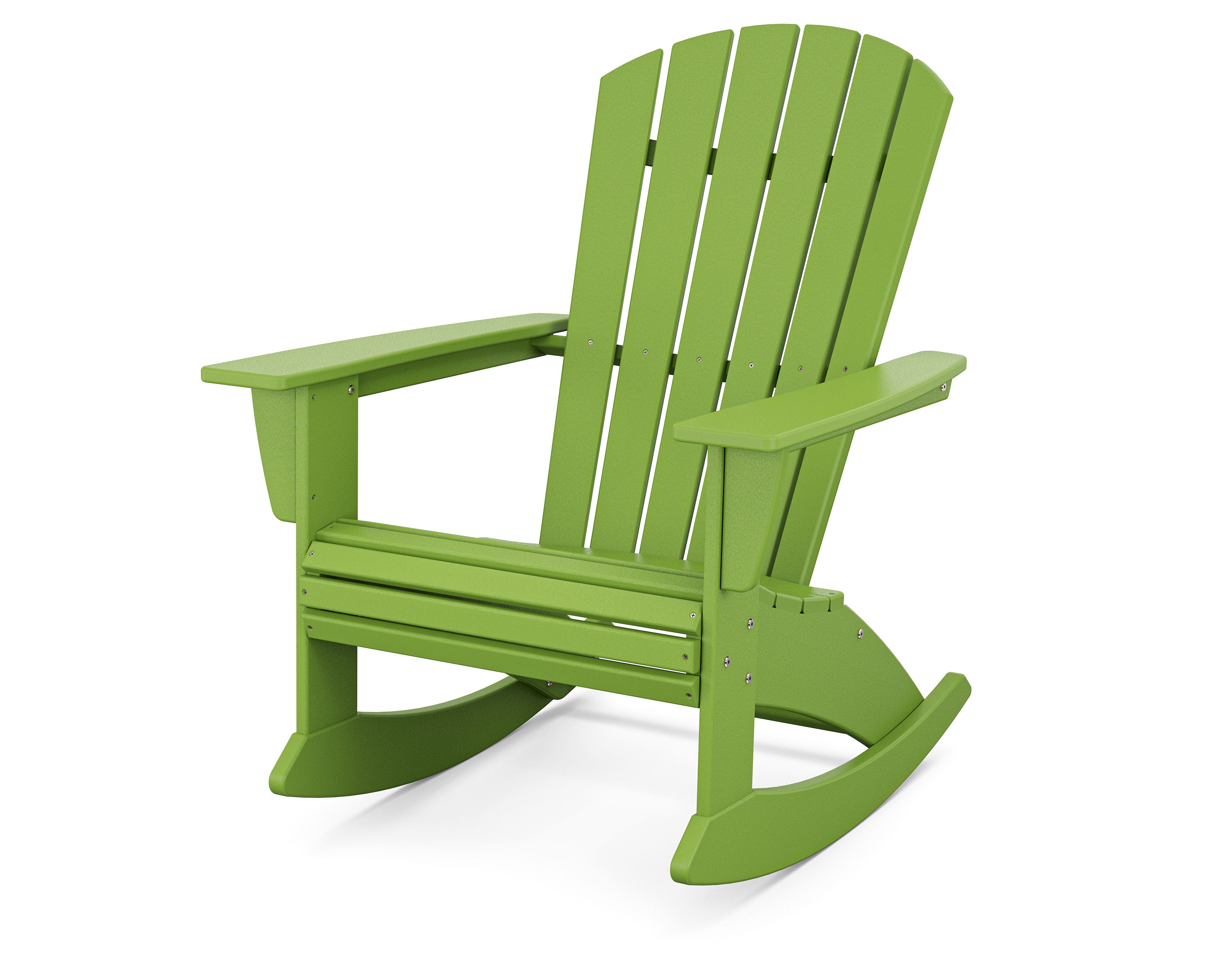 Nautical Curveback Adirondack Rocking Chair in Lime