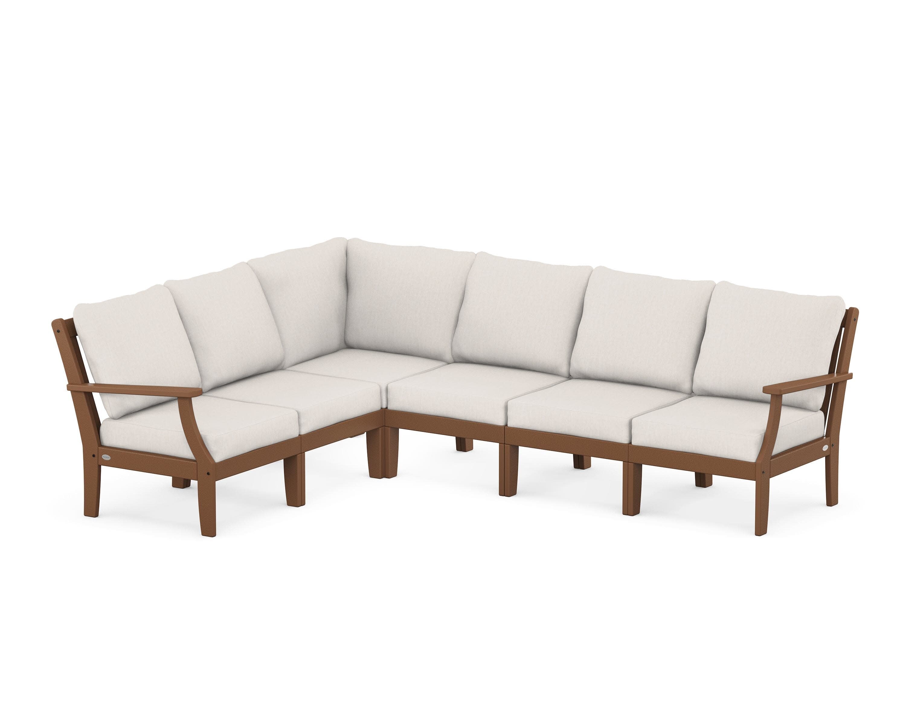 Braxton Modular 6-Piece Deep Seating Set in Teak / Cast Ash