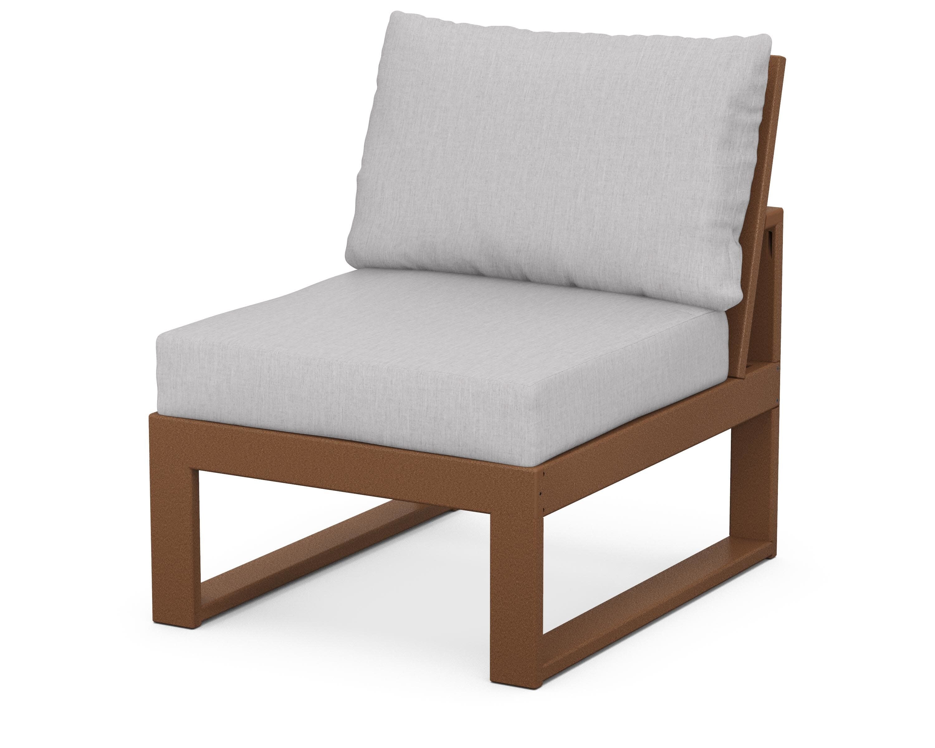 Modular Armless Chair in Teak / Granite