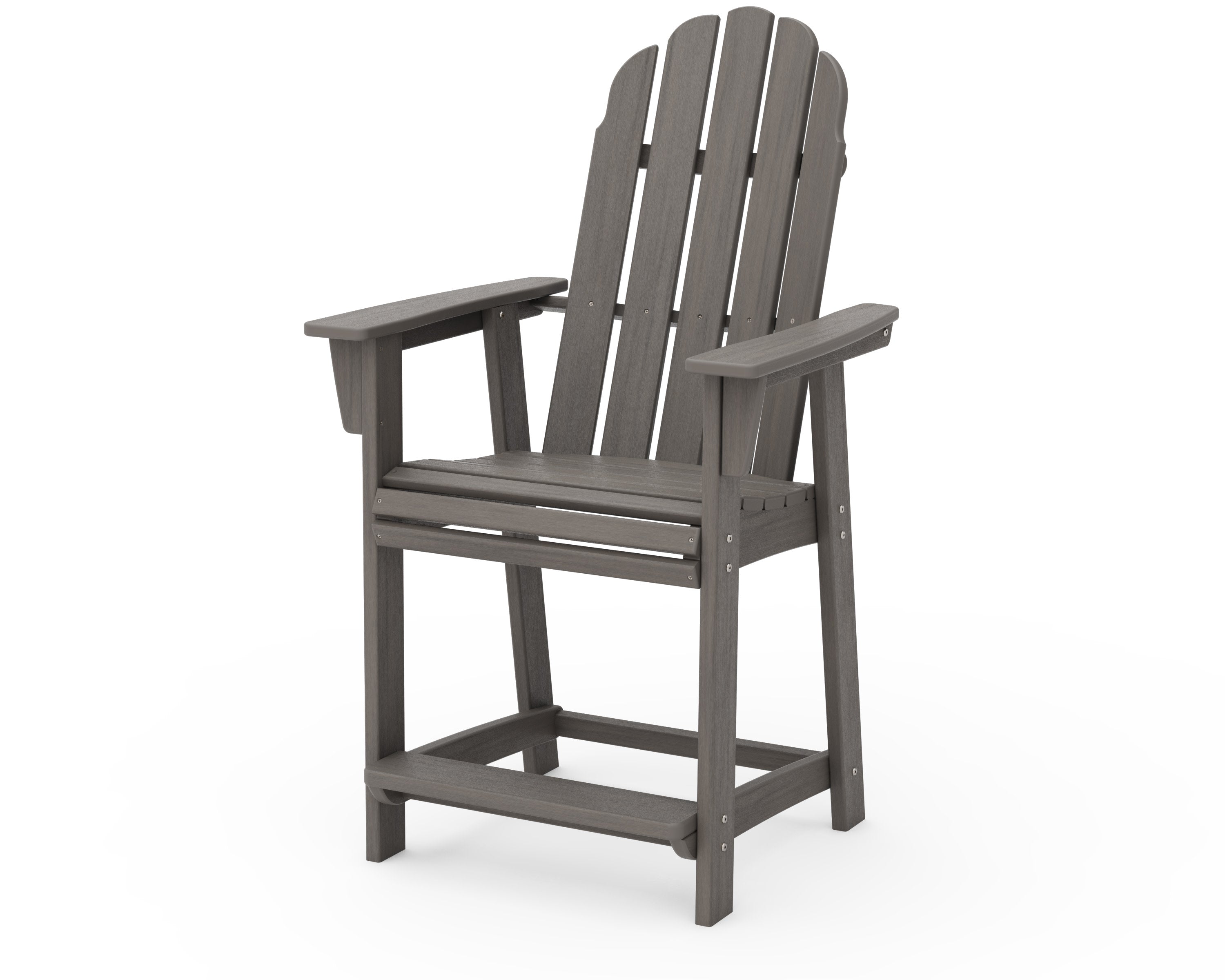 Vineyard Curveback Adirondack Counter Chair in Driftwood